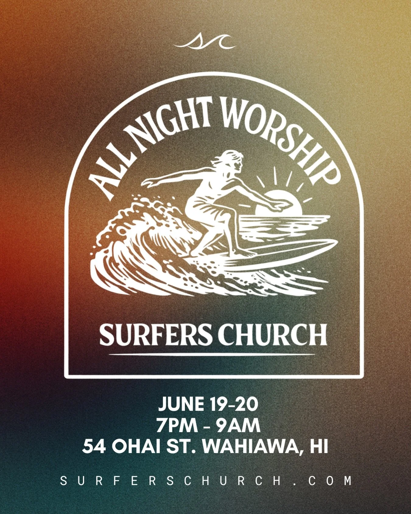 ONE MONTH AWAY!!!
All Night Worship is coming up quick! Join us at 7pm on June 19th through 9am on the 20th for an extended time of praise and worship. 
Come for an hour or stay all night!

Surfers Church | 54 Ohai St. Wahiawa, Hawaii