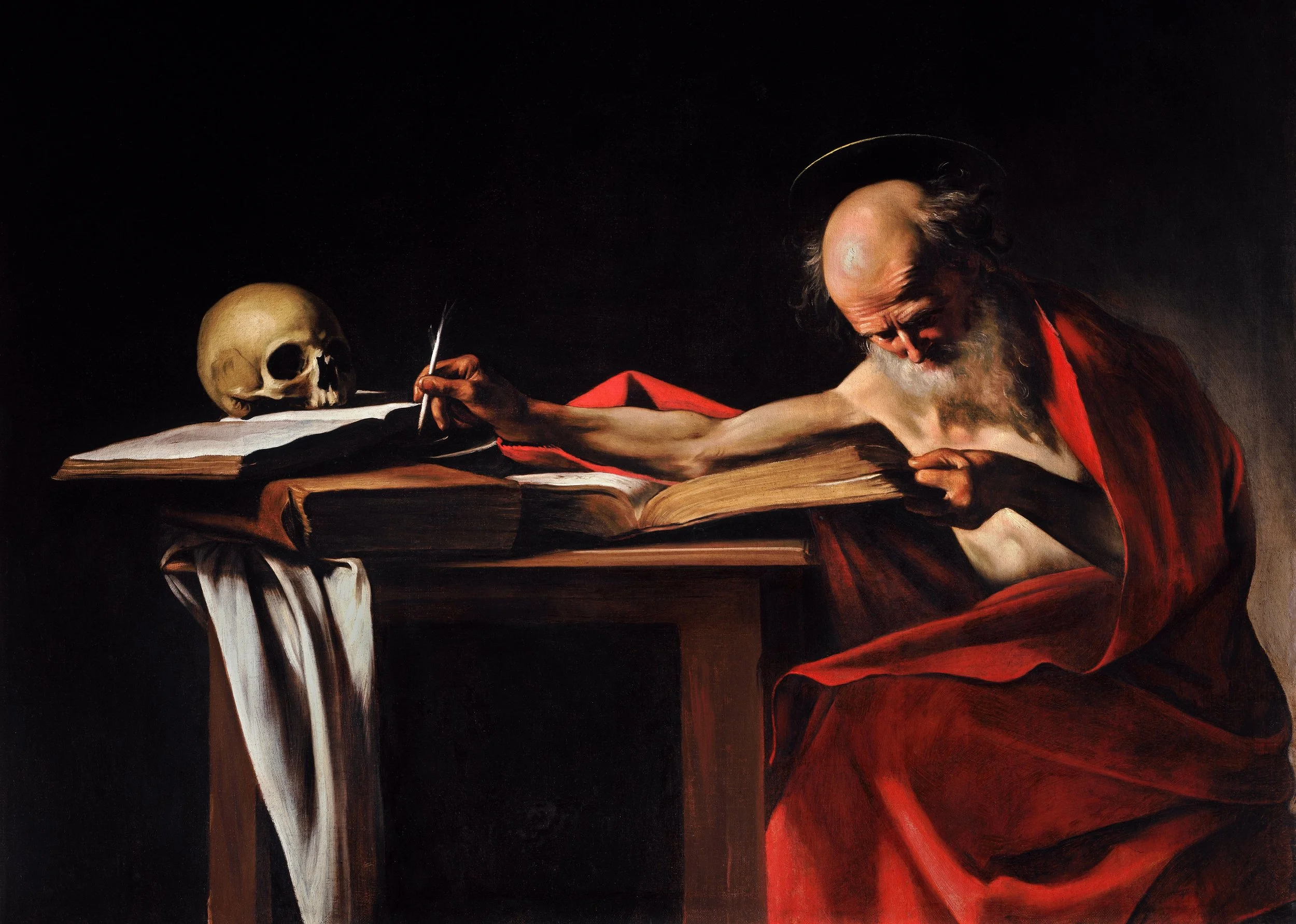 Caravaggio. Saint Jerome Writing, c. 1605