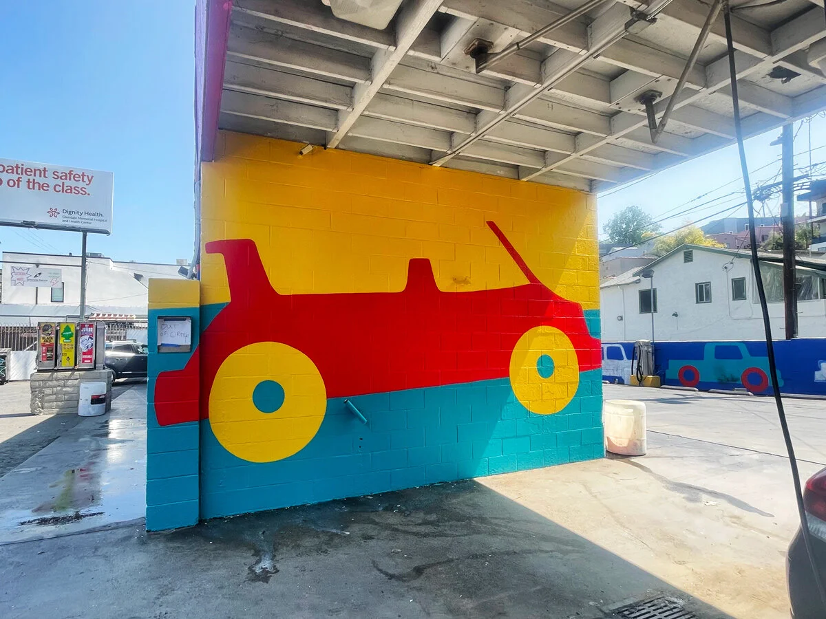 Sunset Car Wash Mural by Los Angeles Street Artist Katbing — KATBING
