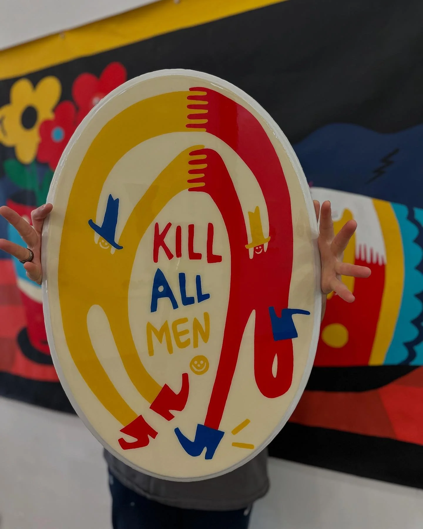 &ldquo;All Men Except 4 Keanu Reeves&rdquo; (2024)
Acrylic and resin on wood panel
SOLD! 🔴 

Thanks for visiting the Howler Bing Show! 
I hope you left with a full heart and even fuller diaper ❤️ 

If you missed it, come on by Thursday or Friday 1:3