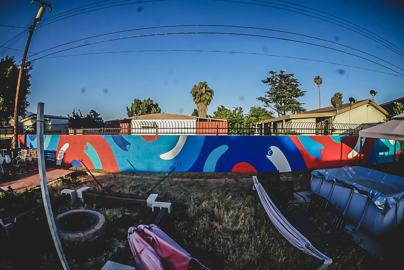Backyard mural private commission in Pomona, CA