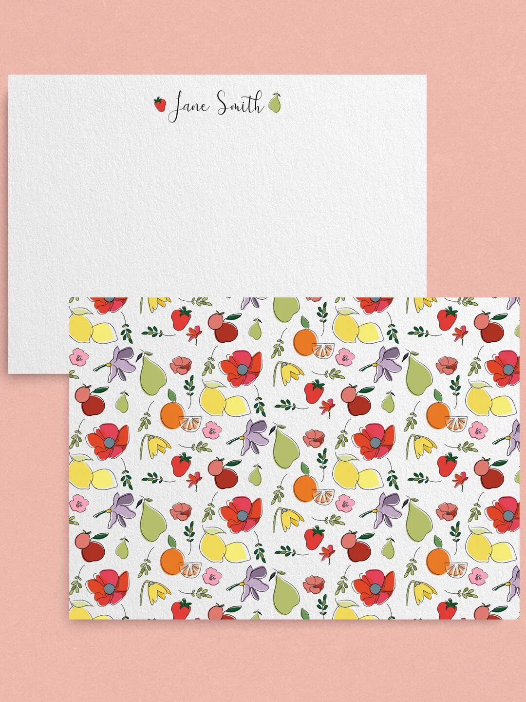 Personalized: Fruit and Floral Stationery (Set of 25) 