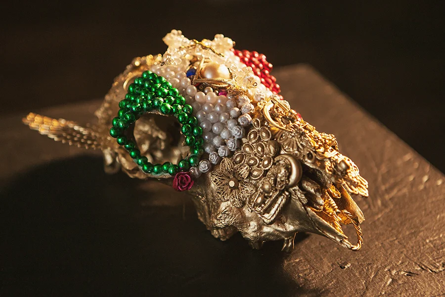 "Skull #1 -- The Markings of Pop-Up Coyote Routes" 11" x 6"