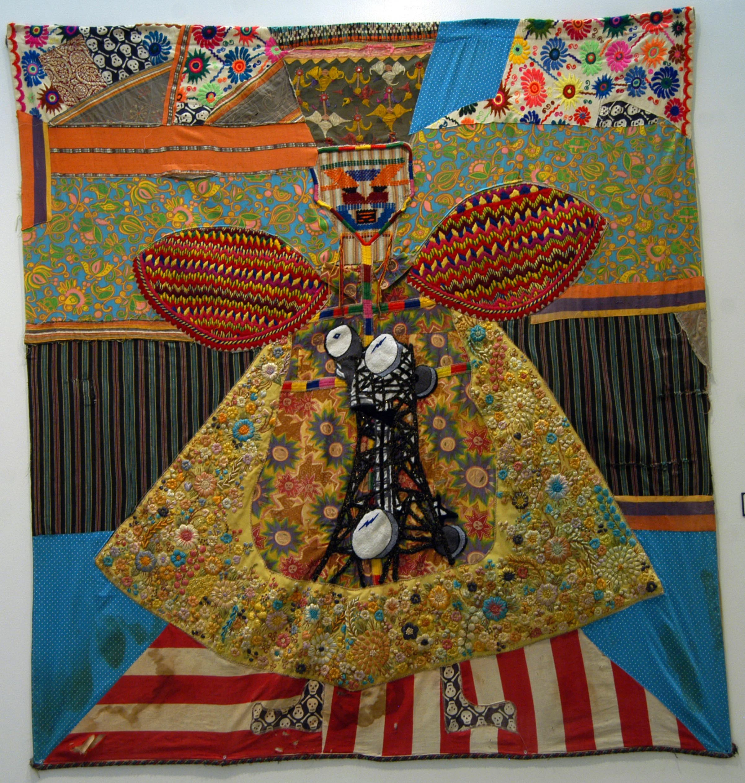 "Queen and Satellite" Mixed media on fabric Variable dimensions 2010