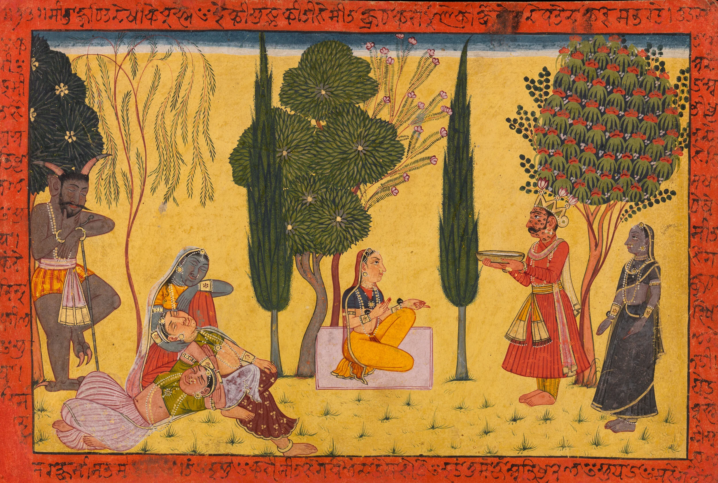 Indra offers Sita a plate of divine food