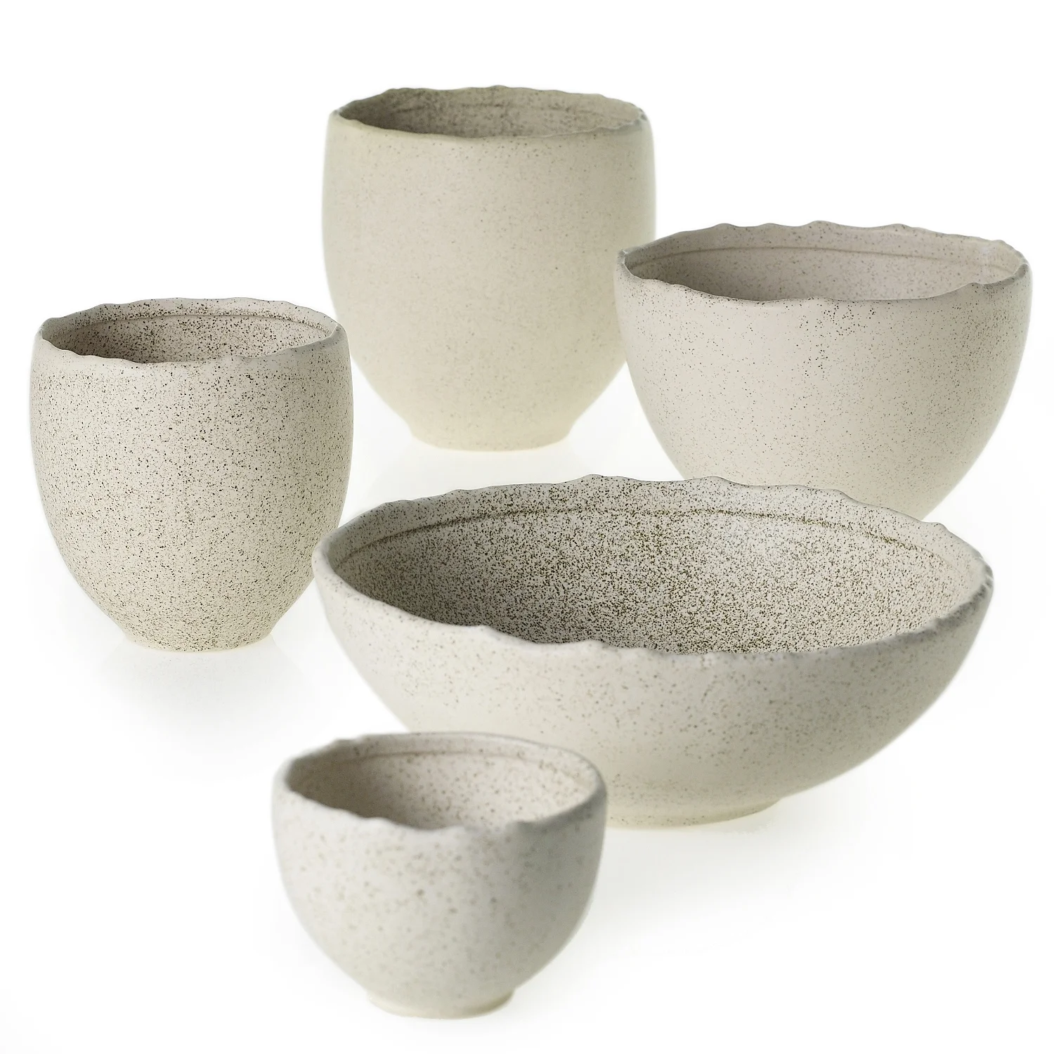 Mixed Speckle Ceramic Pots Assorted Sizes