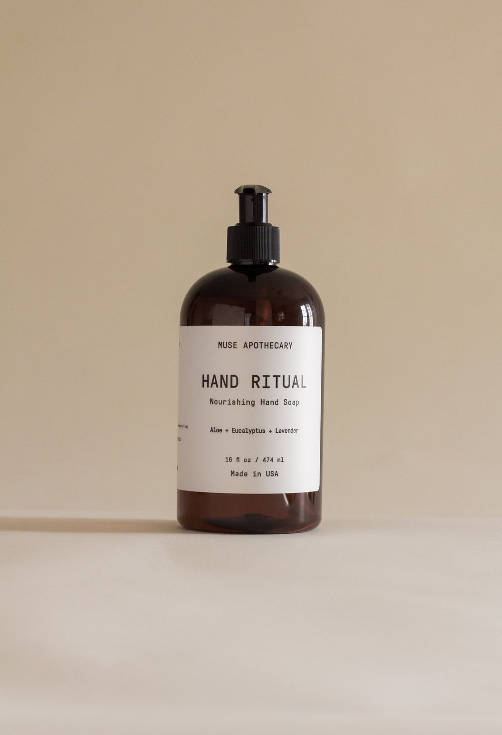Muse Bath Apothecary Hand Ritual - Aromatic and Nourishing Hand Soap, Infused with Natural Aromatherapy Essential Oils - 16 oz, Coconut + Sandalwood