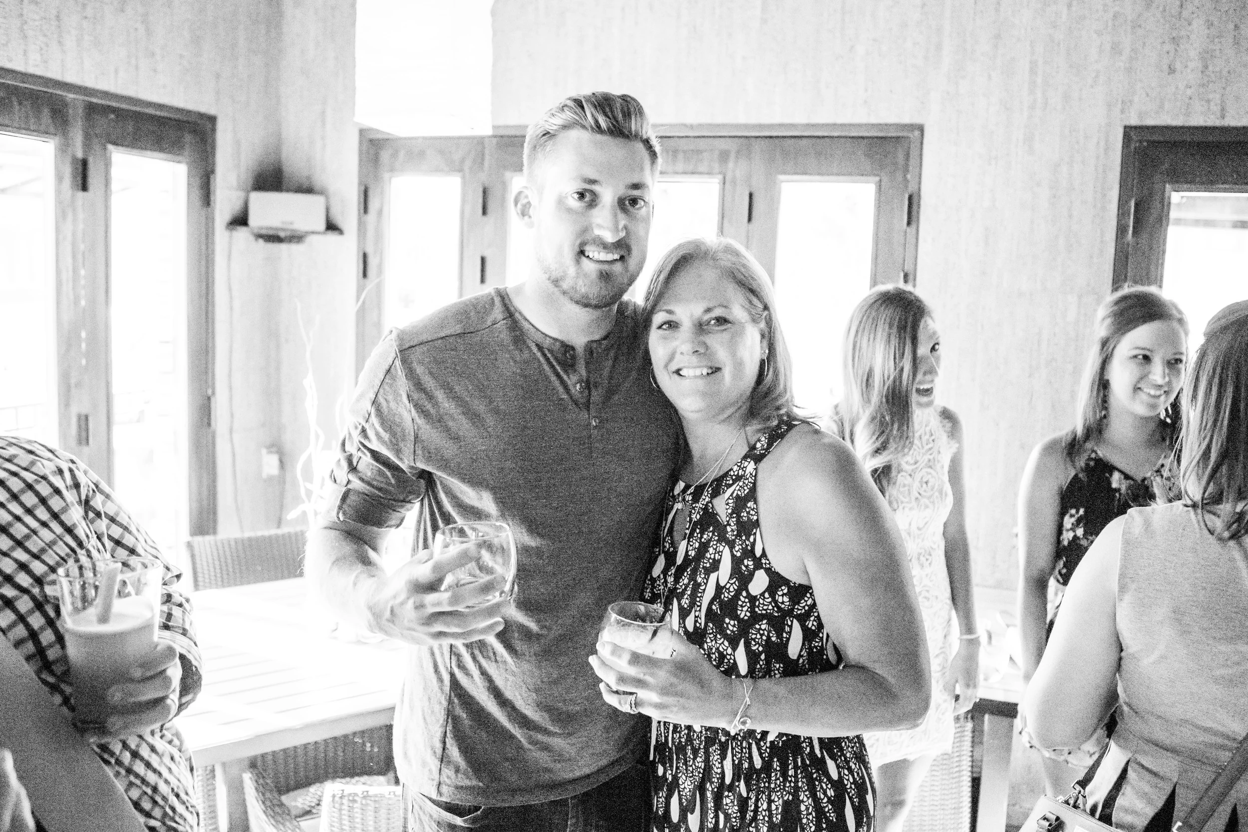 Evan with Karen Hughes, mother of his longtime friend Kelan Hughes who is a captain in the Marine Corps. 
