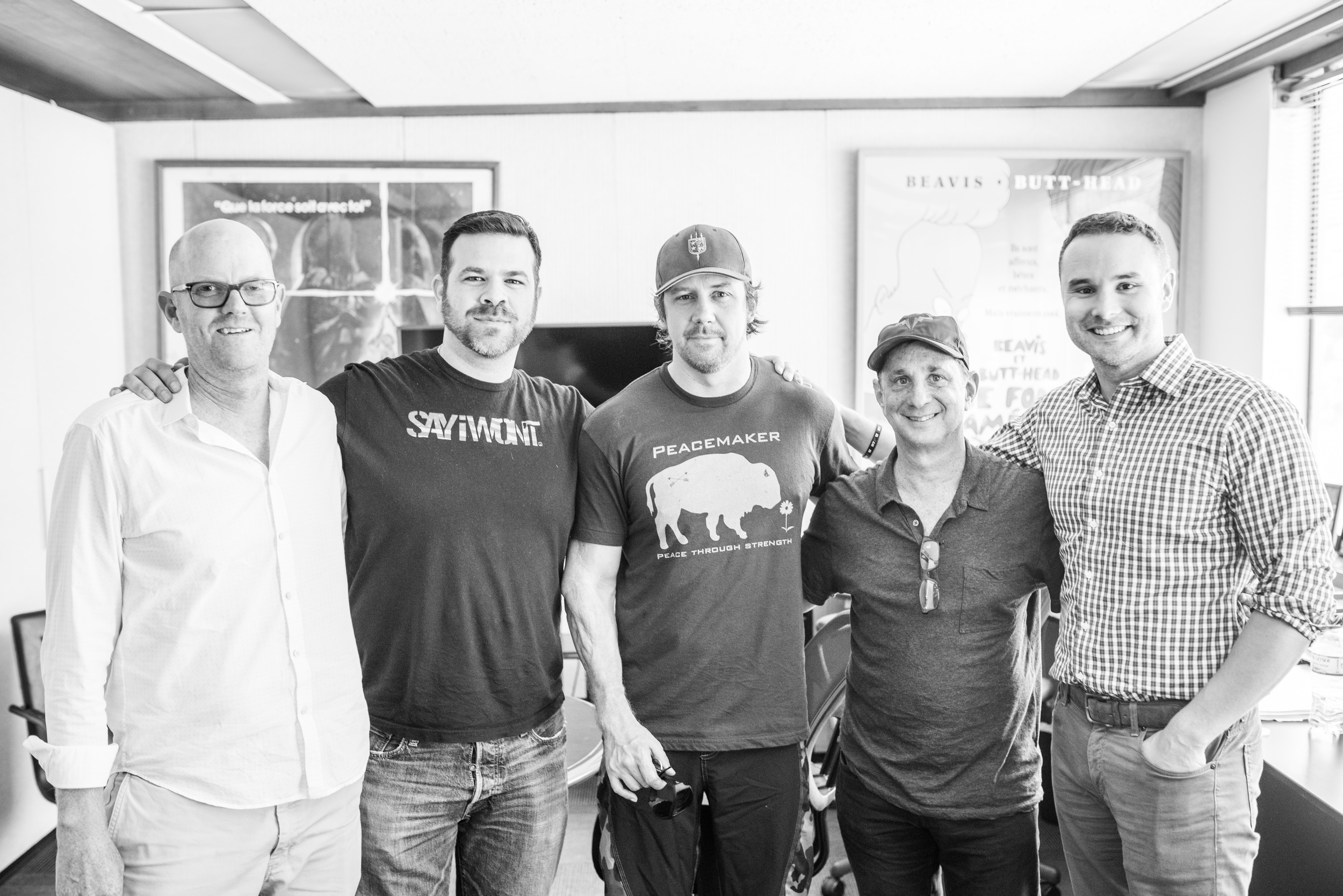 Tyler with (from left to right) David Harden (Board of Directors, We Are the Mighty), Mike Dowling, David Gale (CEO and Co-Founder of We Are the Mighty) and Mark Harper (SVP Creative and Business Development, We Are the Mighty).