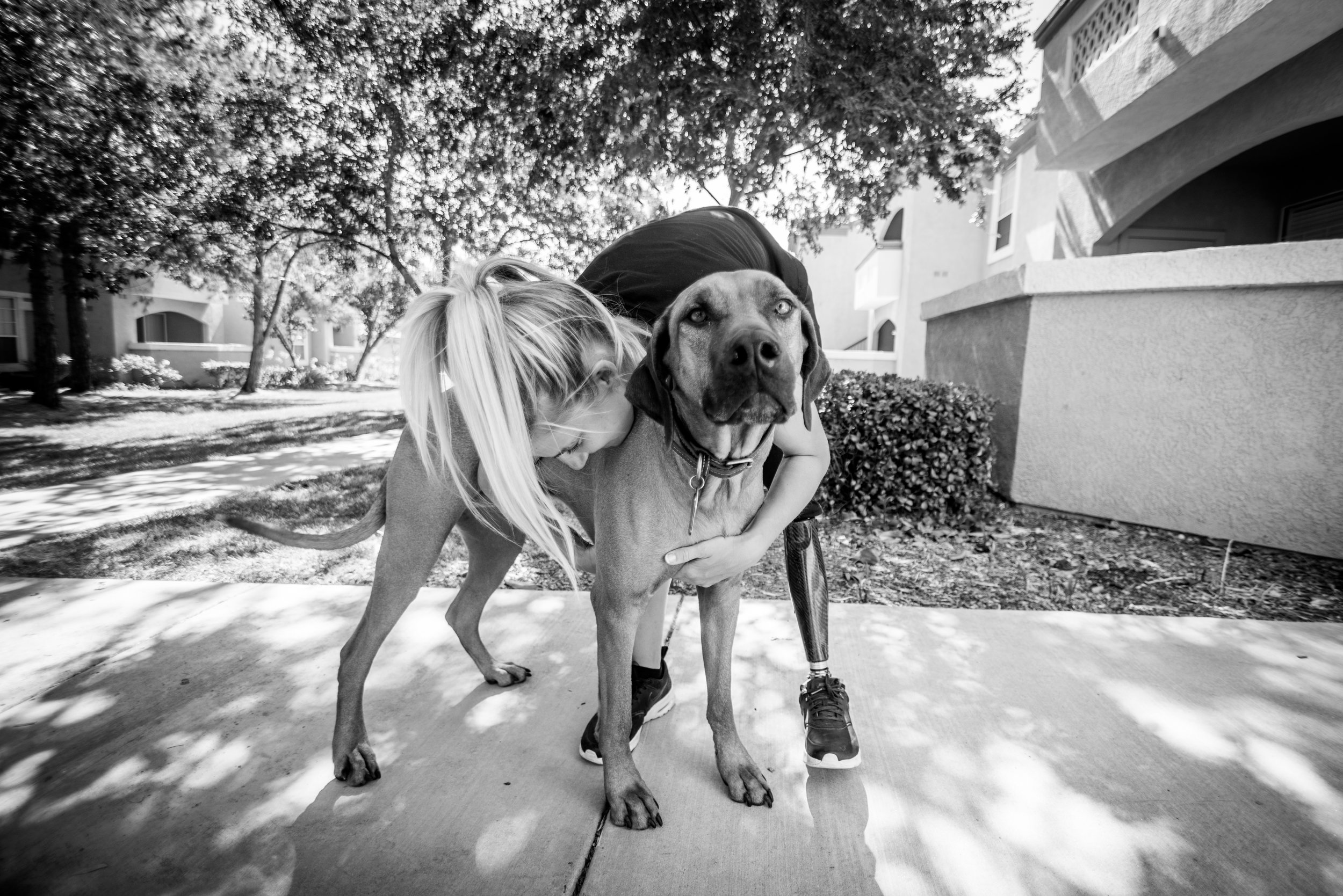 Kirstie with her dog Cooper. 