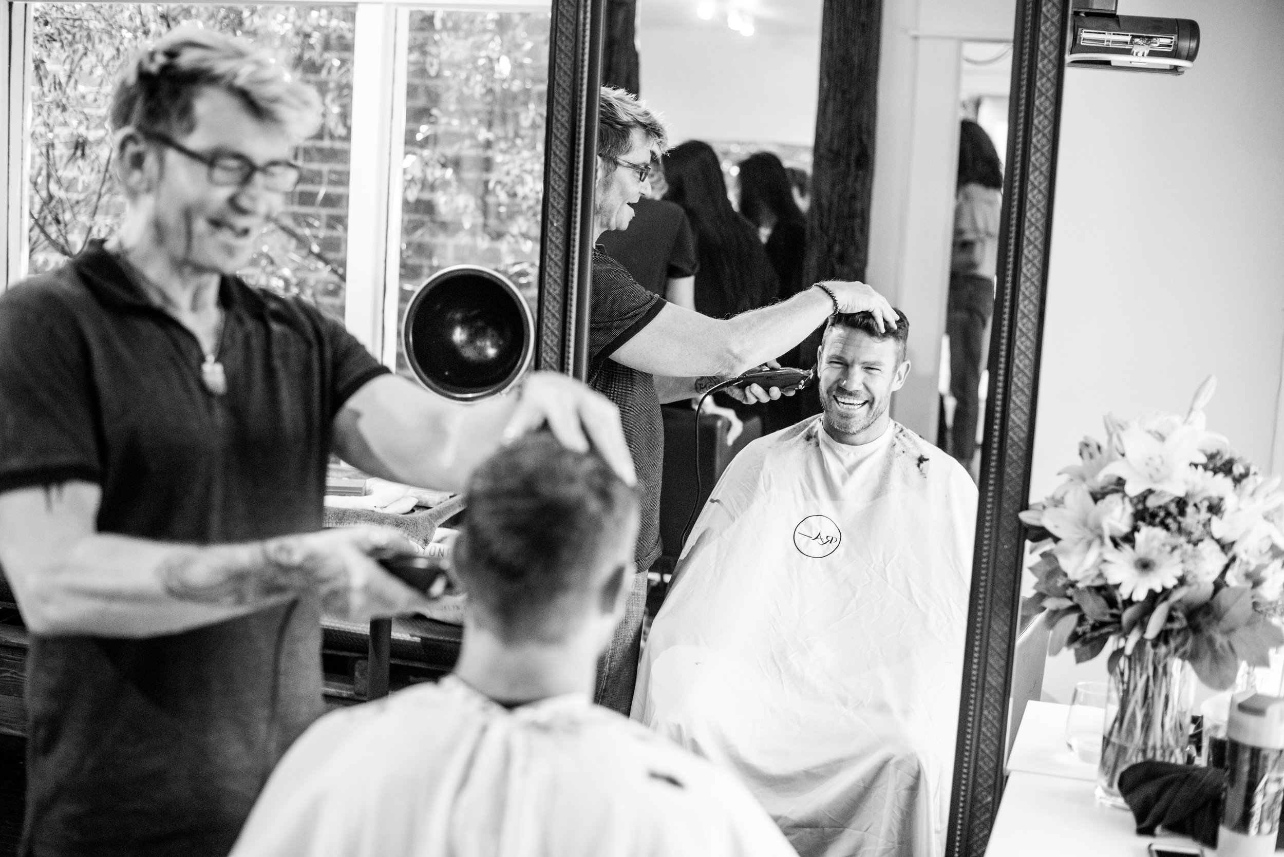 Michael John (Makeovers that Matter, a charity that specializes in giving homeless female veterans free haircuts and makeover). 