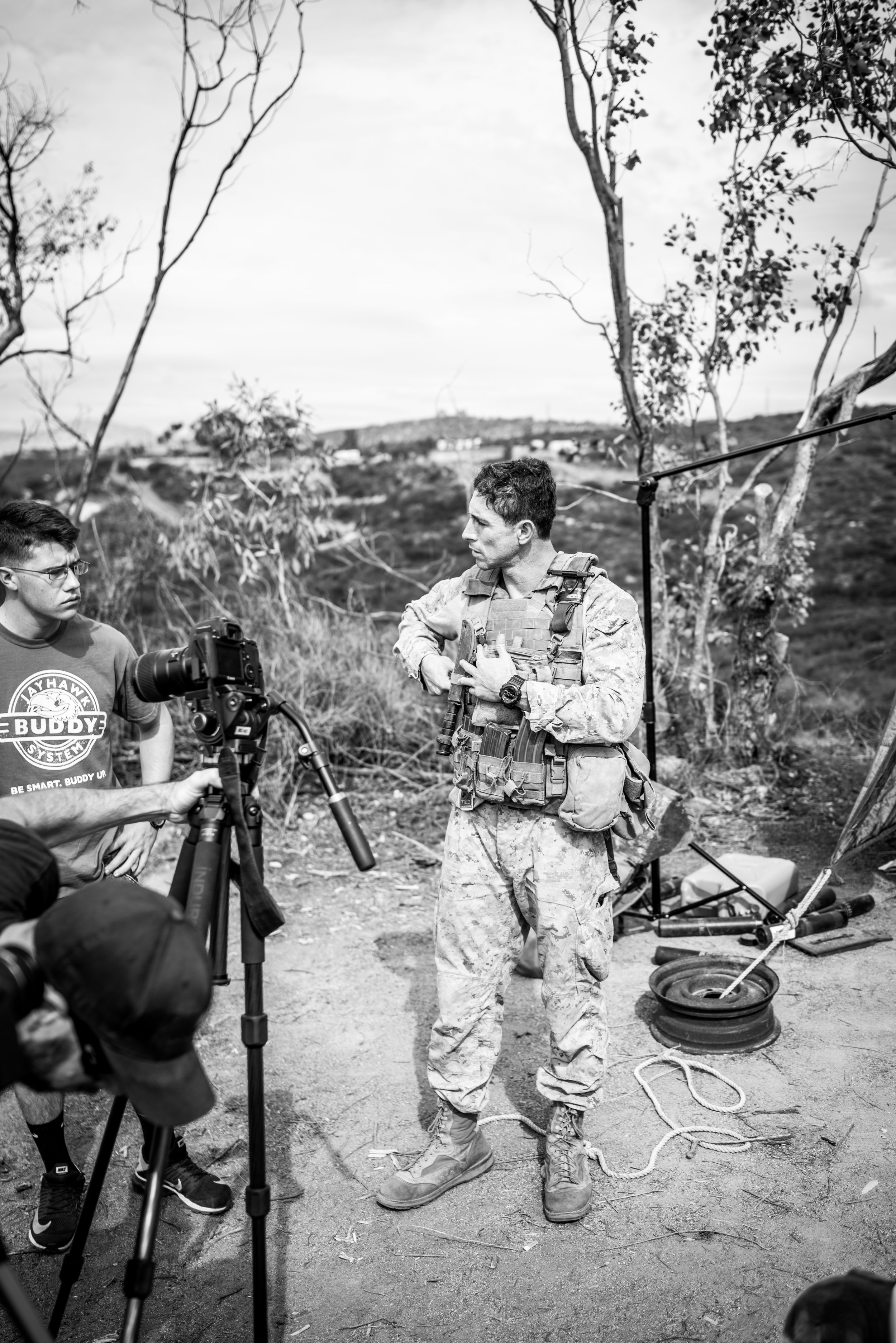 Donny with the crew on the set of Vet TV.