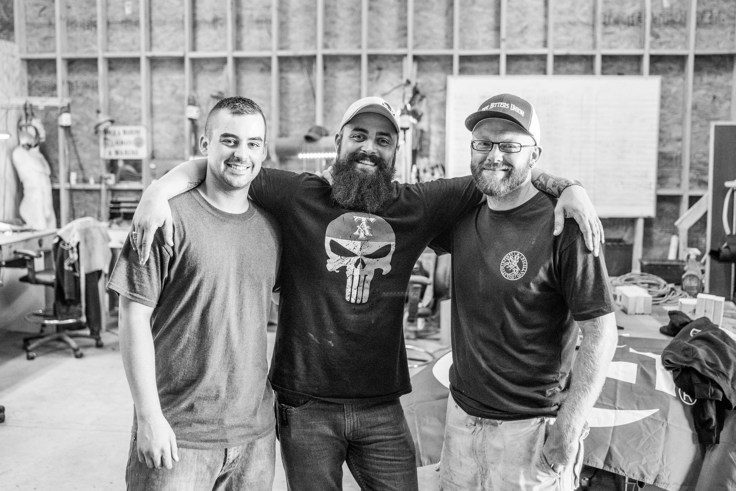Liam with two of the guys from BlackGuard Customs, Zach Murray (left) and Matt Capo (right). 