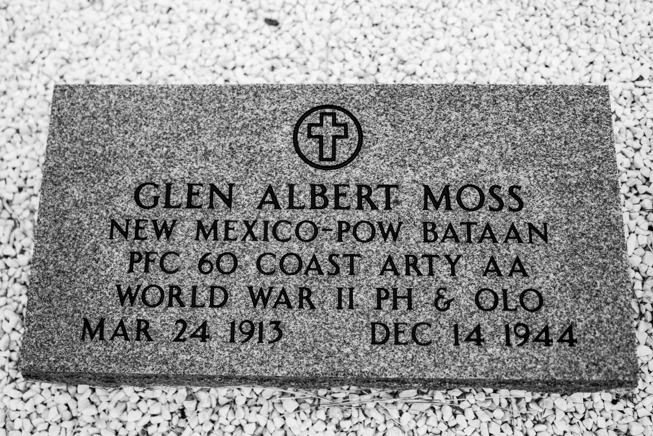 Next to Claude's memorial sits Glen Moss' memorial. Glen was also Alfred's brother-in-law and was 31 when he was executed by the Japanese. 