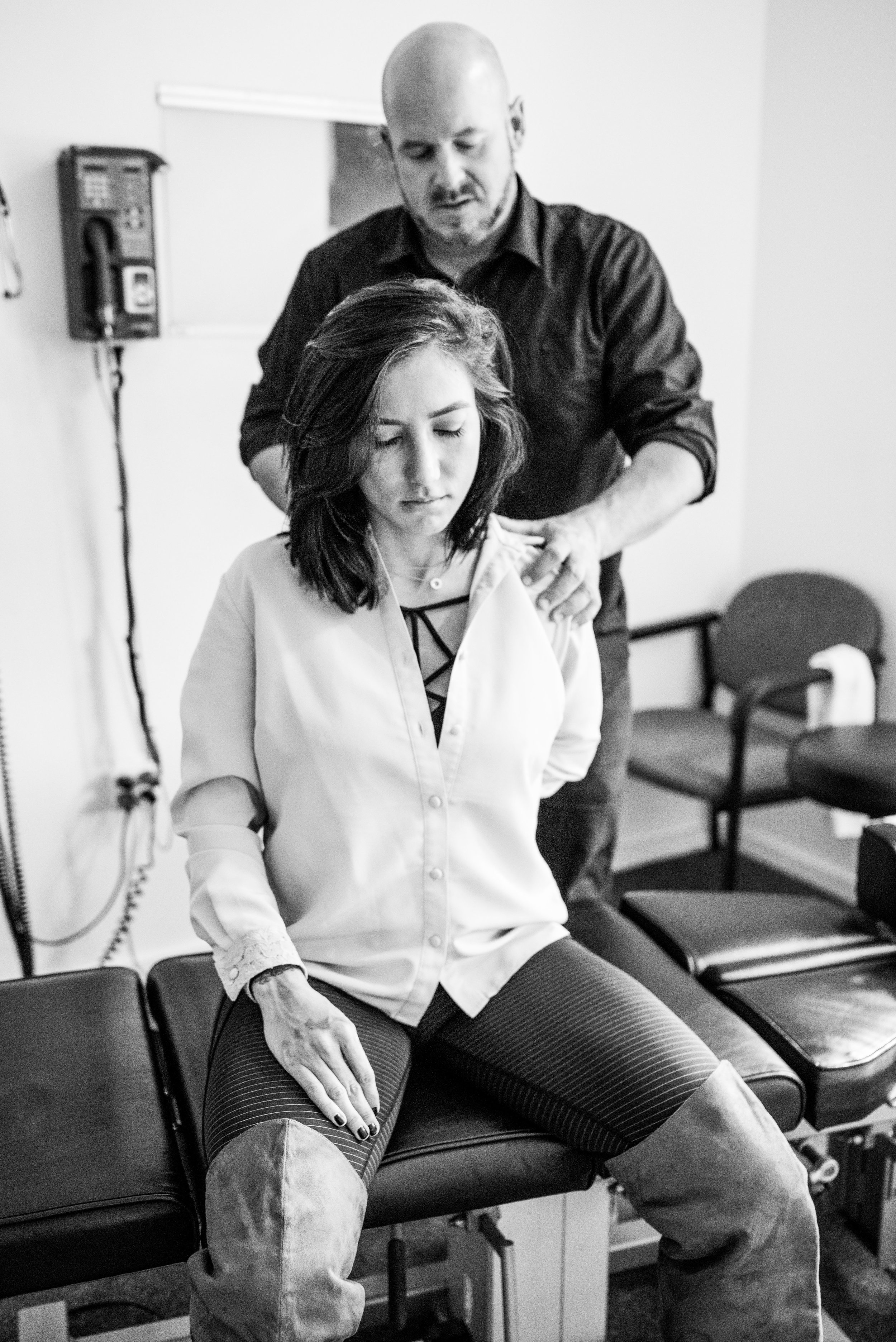 Jacqueline at a physical therapy session with Dr. David Sales.