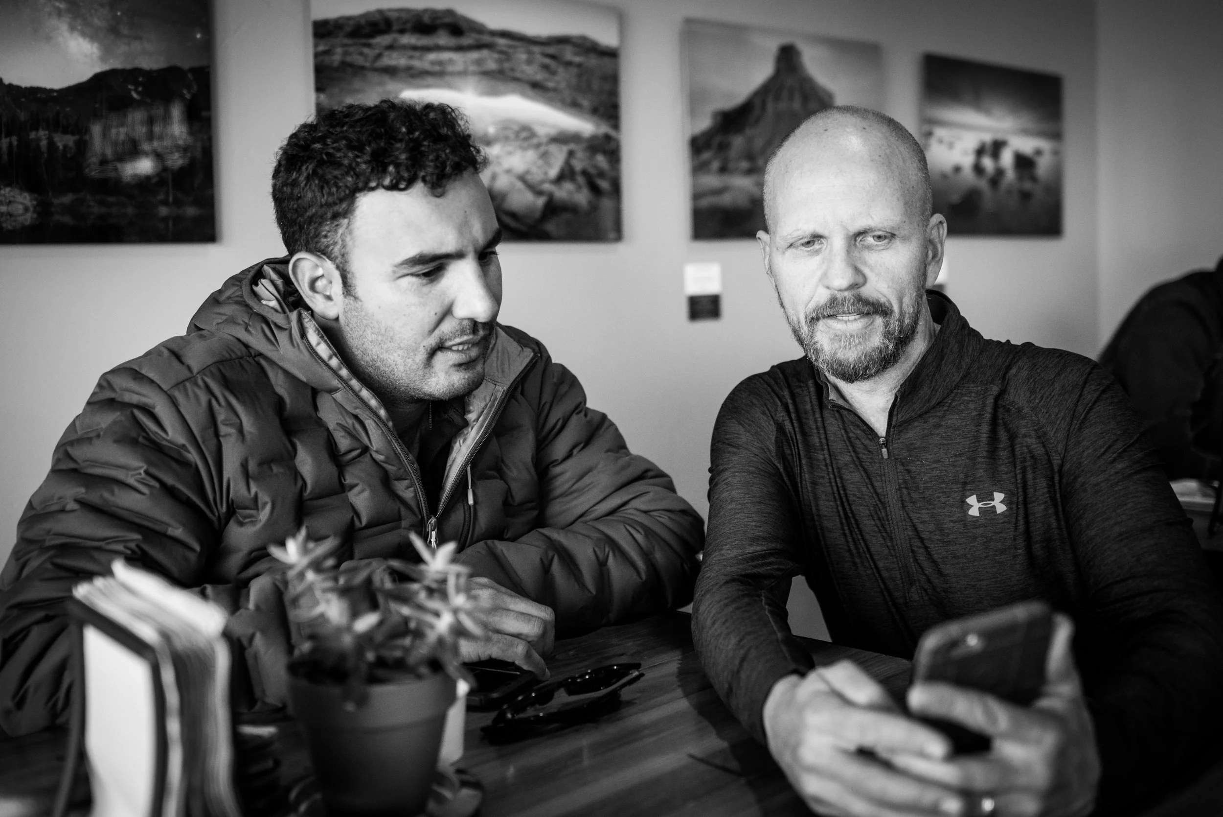 Daisson with Carl Churchill, founder of Alpha Coffee. 