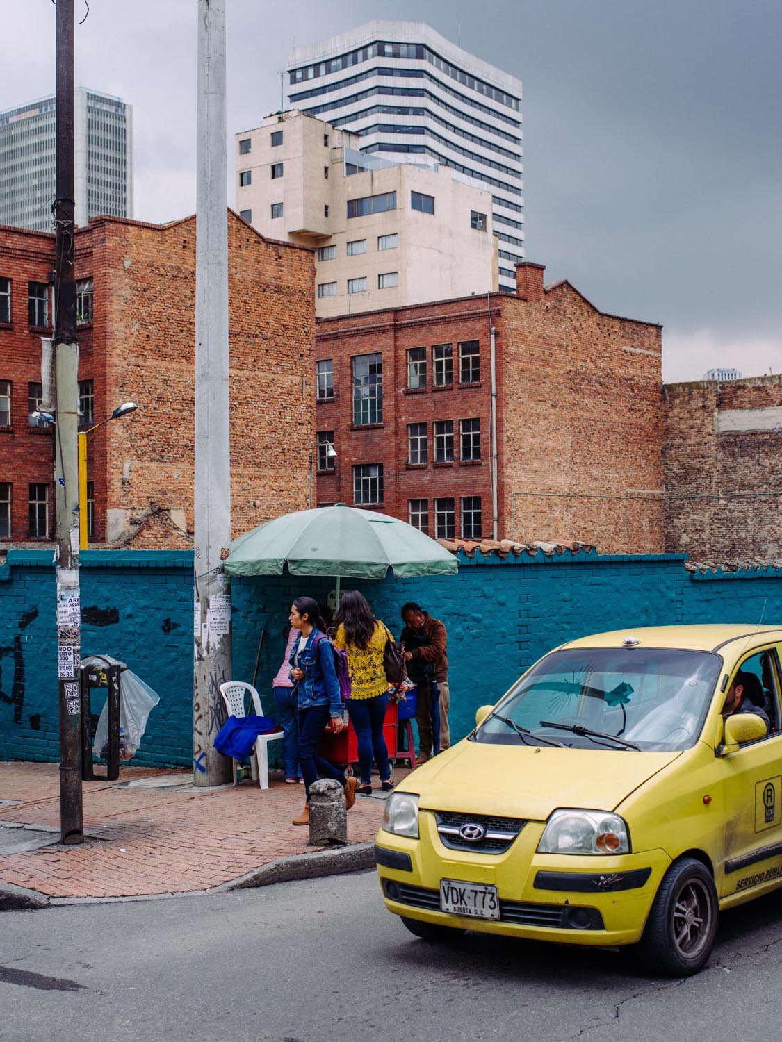 One of many yellow taxis in Bogota