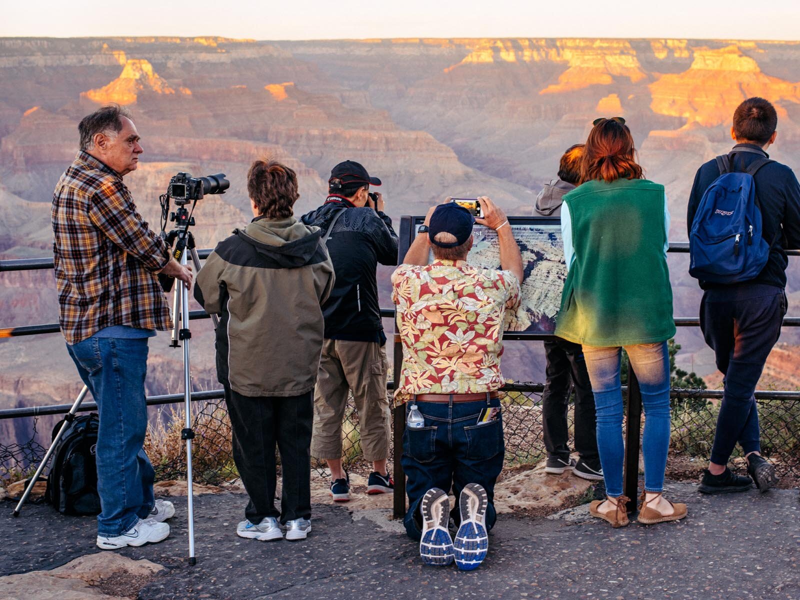 Everybody is a travel photographer at the Grand Canyon.