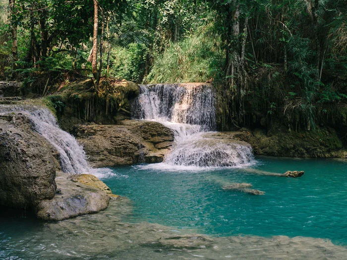 Follow The Crowds to Kuang Si Waterfalls in Luang Prabang