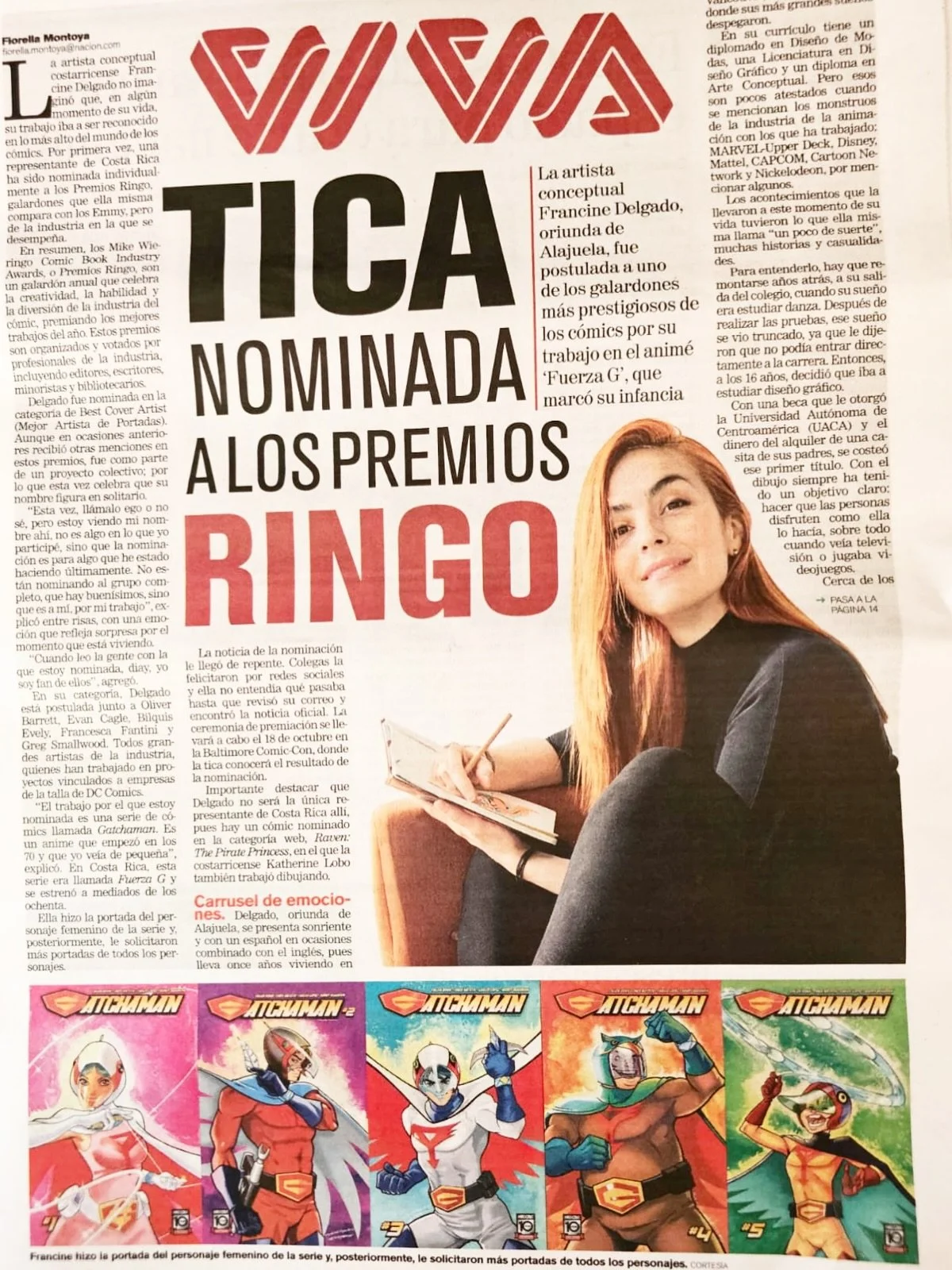 Honored to be featured in today&rsquo;s newspaper in Costa Rica 🇨🇷📰 sharing the news about my Ringo Award nomination!
As a Costa Rican&ndash;Canadian artist, it means the world to see this recognition celebrated back home. 💙

Muy agradecida de ve