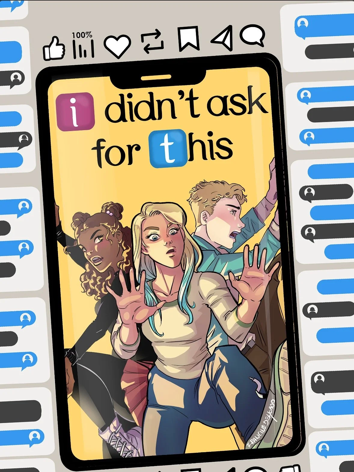 I had the pleasure of working on this cover for @maverick_ogn&rsquo;s comic I DIDN&rsquo;T ASK FOR THIS by @jenniewoodndid, @joshcornillon, @mewiggam and Charles Pritchett &mdash; available April 14th, 2026! 💥

Huge thanks to editor Lauren Hitzhusen