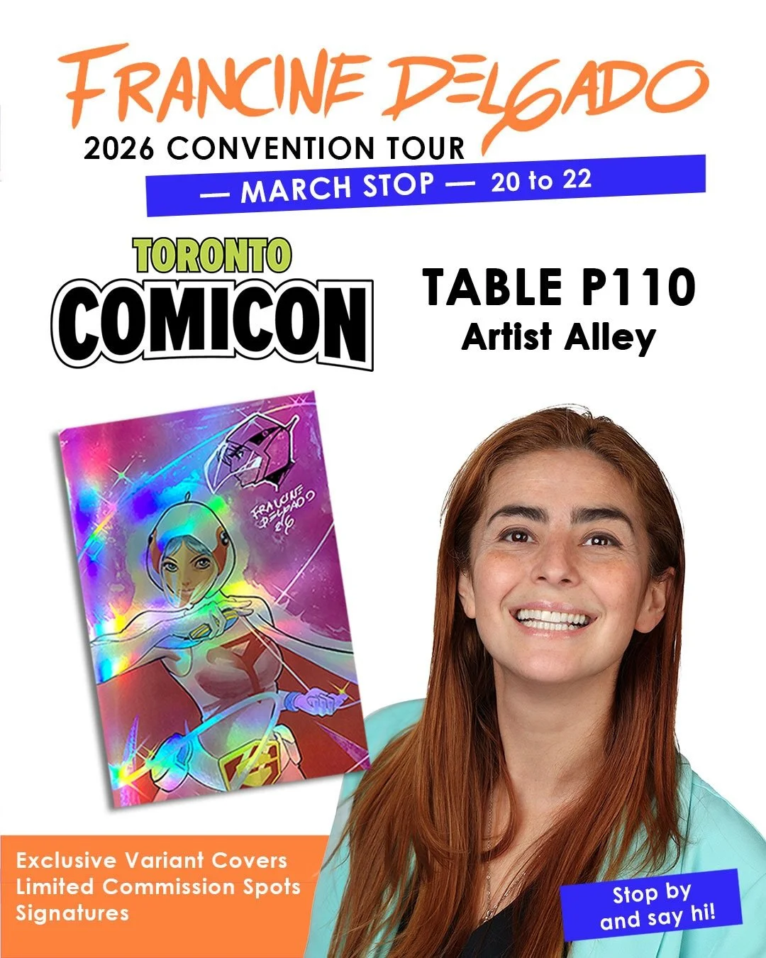Toronto, I&rsquo;m coming back! 🇨🇦✨

I&rsquo;ll be at Toronto Comicon from March 20&ndash;22 in Artist Alley &ndash; Table P110.

Stop by to say hi, browse my exclusive variant covers, and grab one of the limited commission spots I&rsquo;ll be open