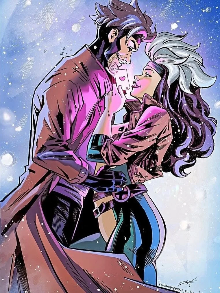 I love these two together so much 💜&spades;️
Gambit and #Rogue &ndash; inks by @josefrubinstein 

If you like what you see and want to see more, comment, SAVE, and share this post &ndash; it really helps! 🖤

#Rogue #Gambit #GambitAndRogue #XMen #XM