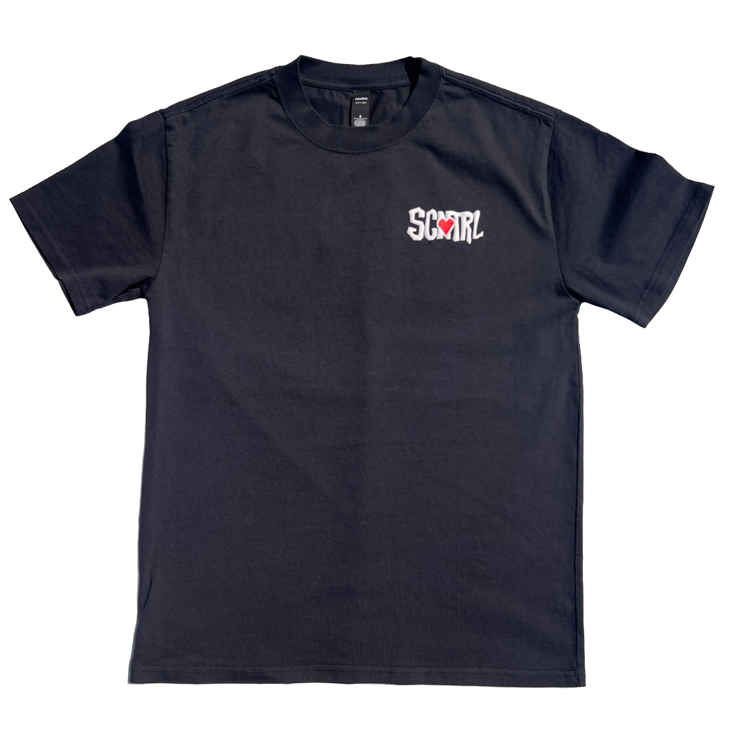 SCNTRL x POETIC JSTC BLACK FADED SHORT SLEEVE