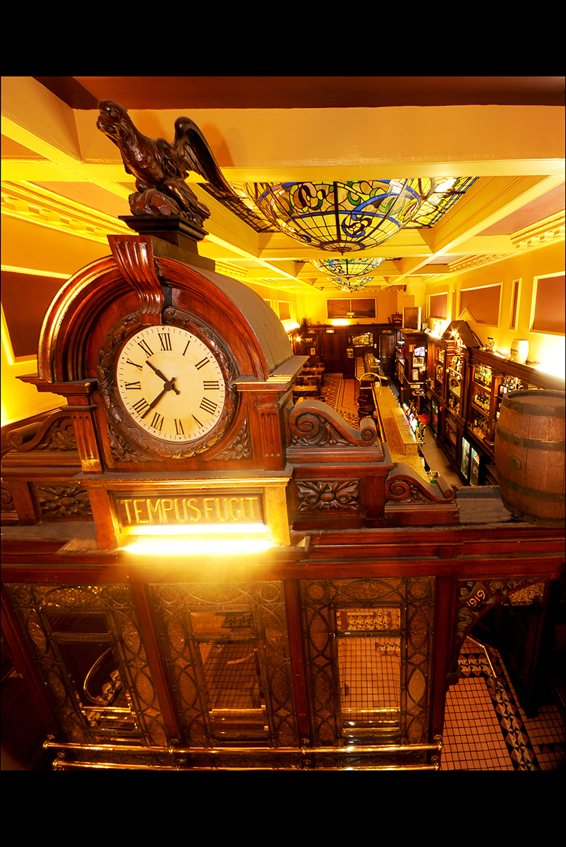 3 Madigans North Earl Street (Upstairs Interior Clock Tempus Fugit) © 2015 Mick Langan 005.jpg