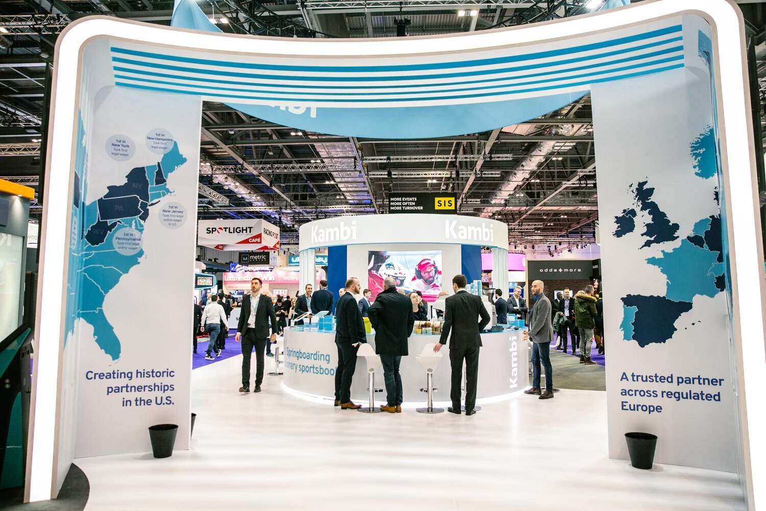 view through a temporary structure into a trade show stand