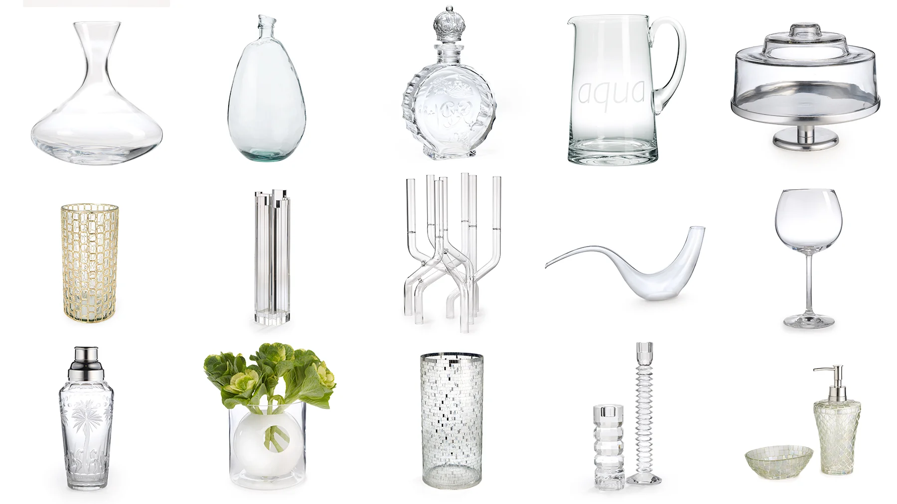 Glass product shot on white background - photography of transparent product