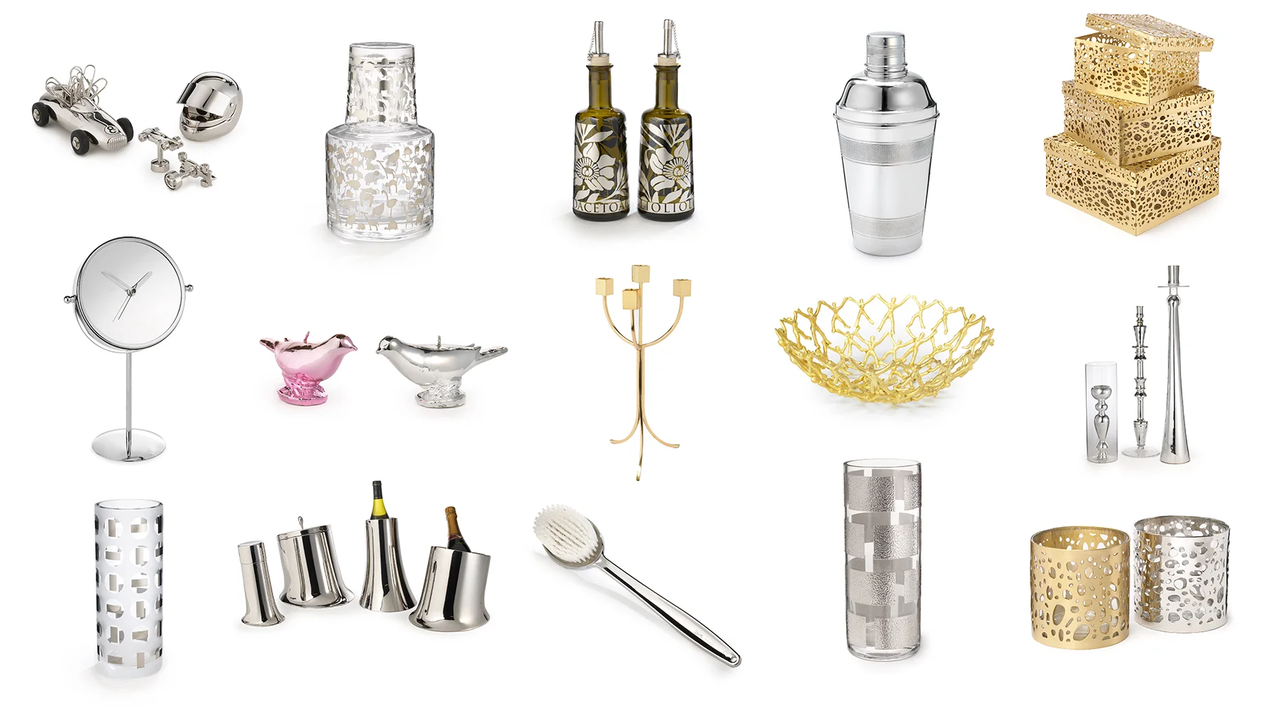Reflective products packshot on white background