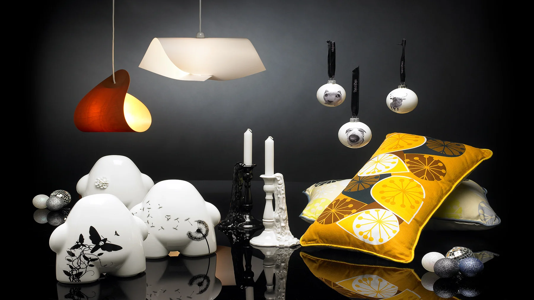 Creative photography: high end still life composition on black background