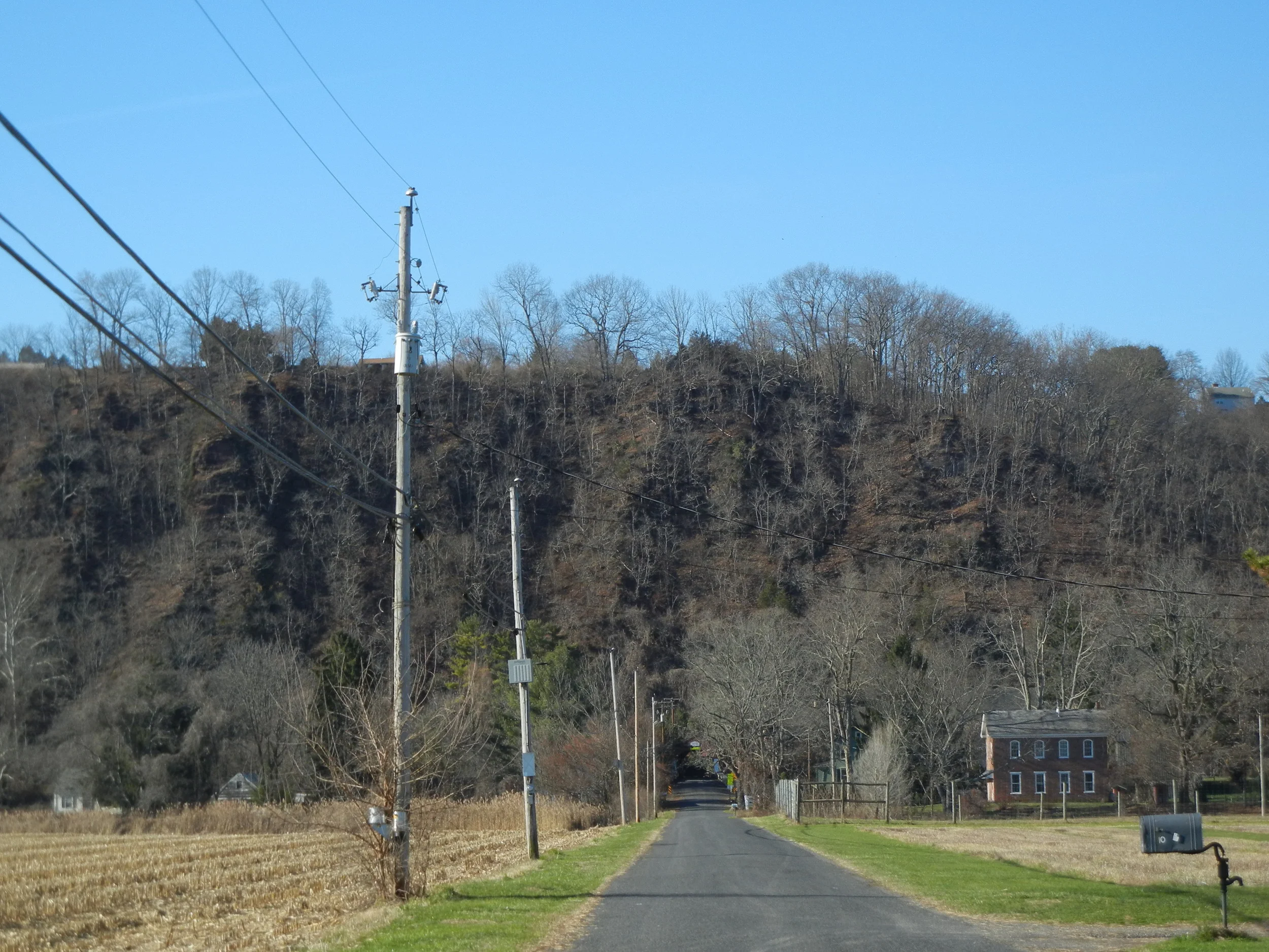The route to the top of this bluff takes one up Uhlerstown Road.