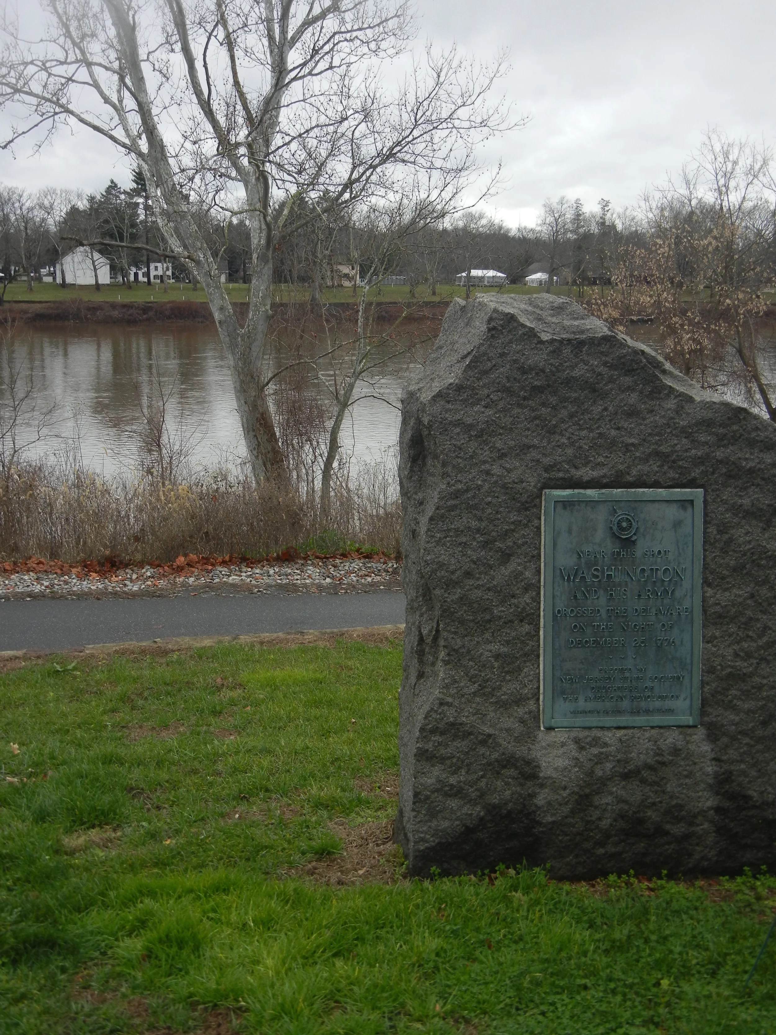 Near this spot Washington and his army landed just outside of Titusville, NJ.