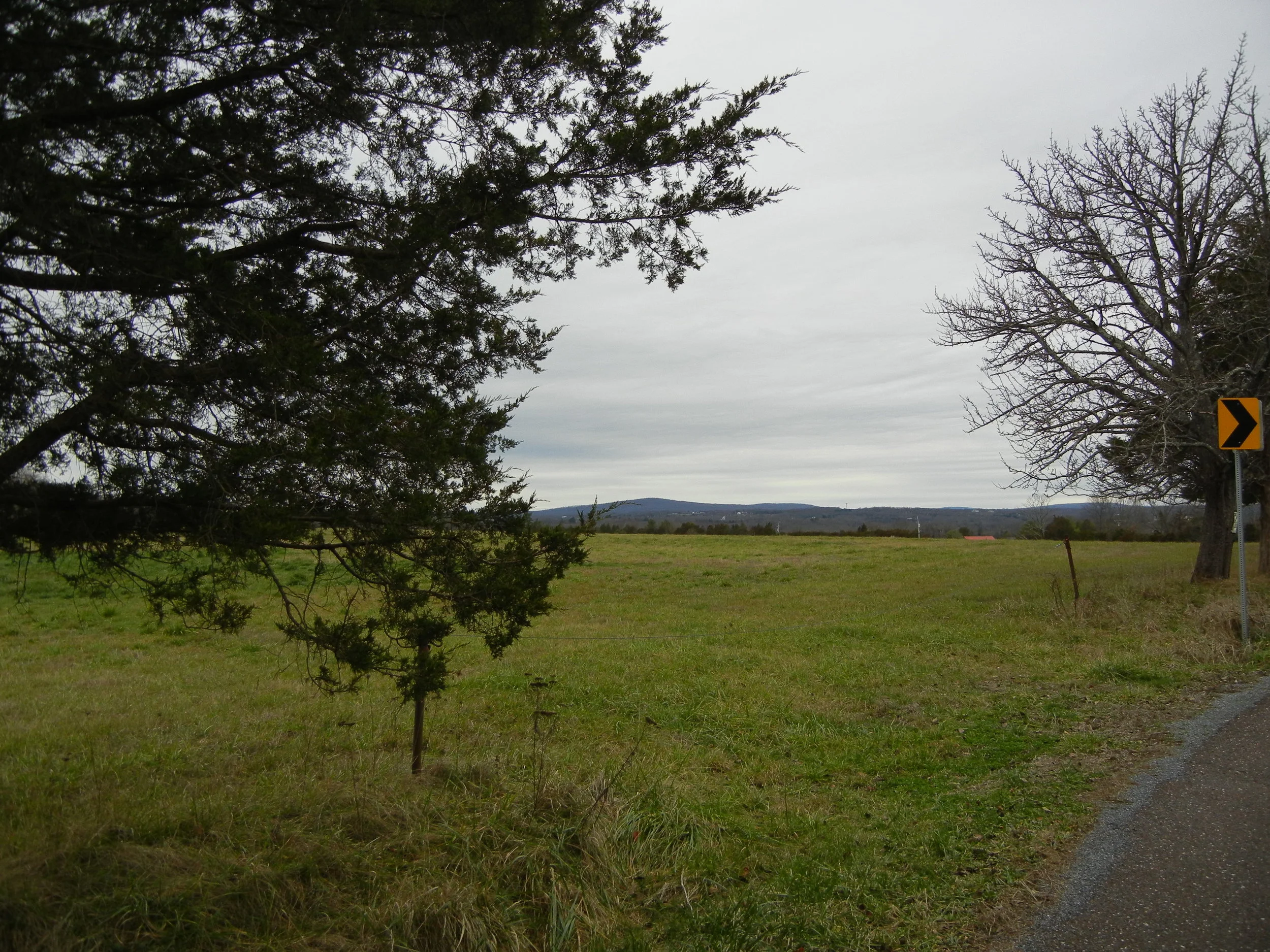 The lovely framed-out view of Haycock Mountain from Brick Church Road.