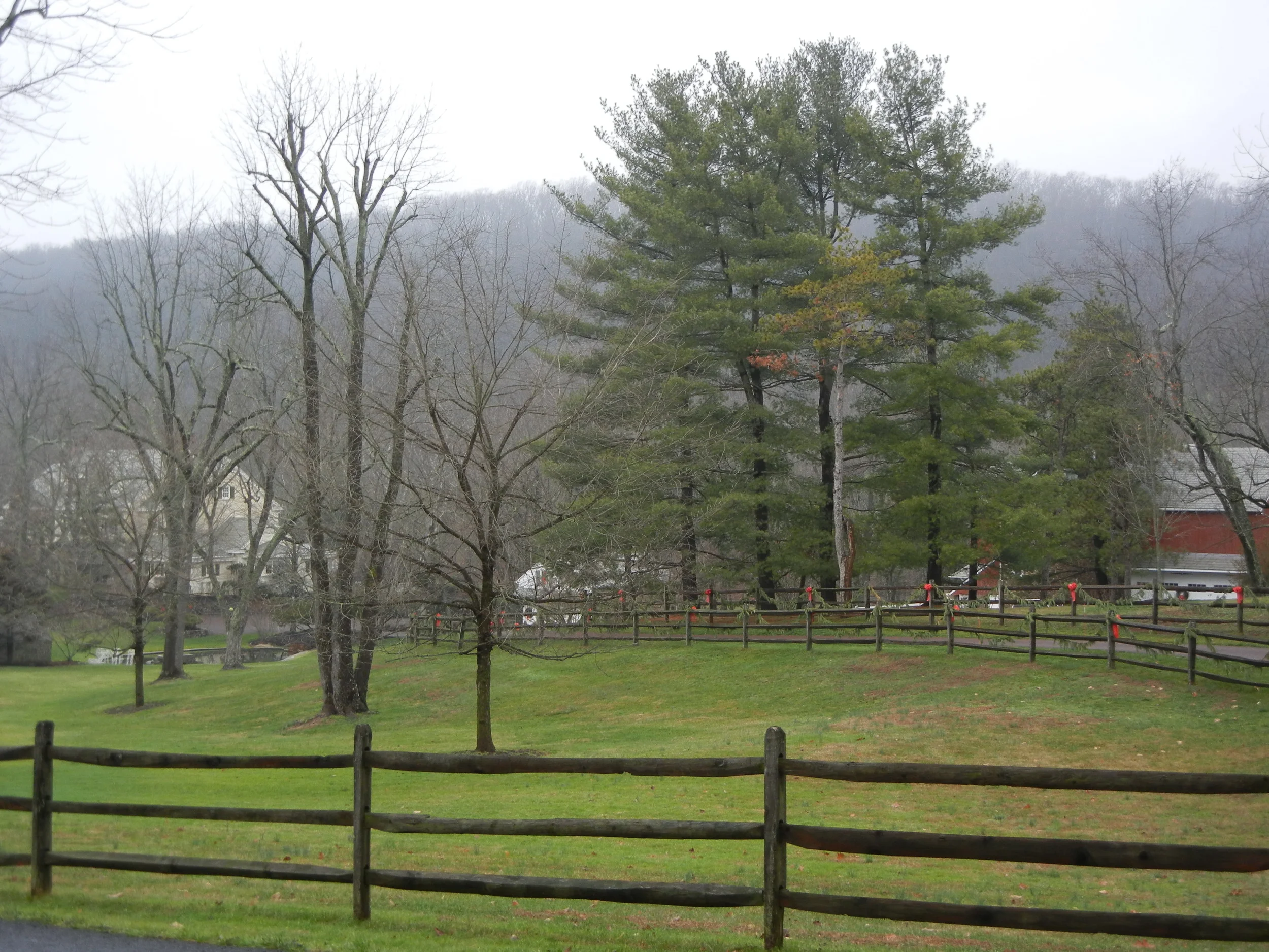 The Keith House, Washington's headquarters prior to the crossing of the Delaware River. Behind the house is Jericho Mountain, used by the Doan Brothers.