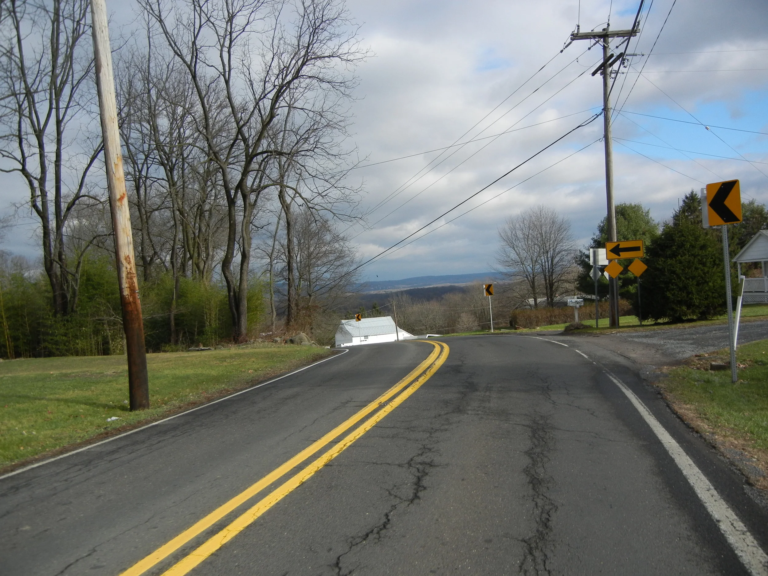 The top of Bridgeton Hill Road. That's New Jersey in the distance. This is a rapid descent to the River.