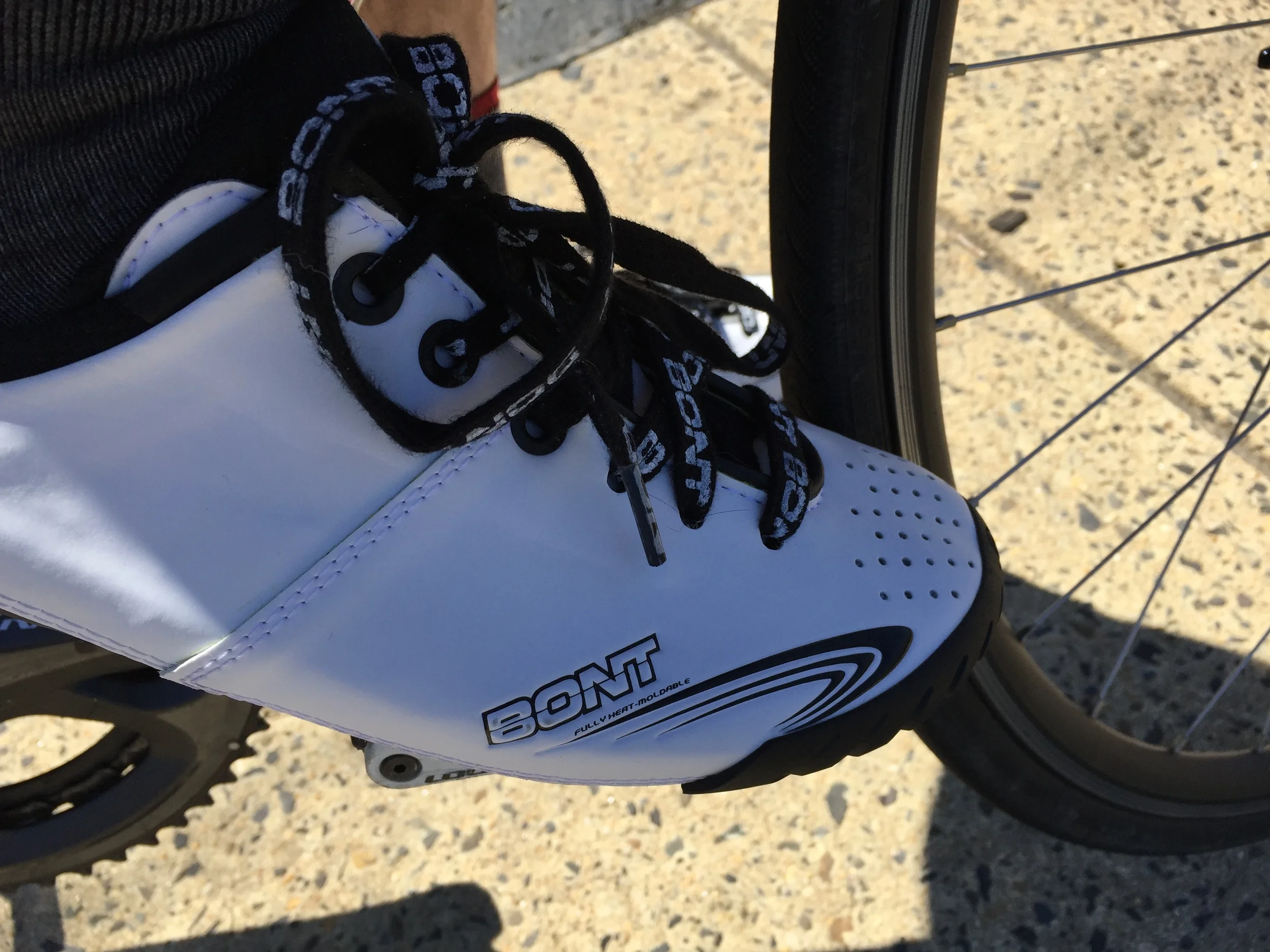 The first road test prior to tucking in the laces.