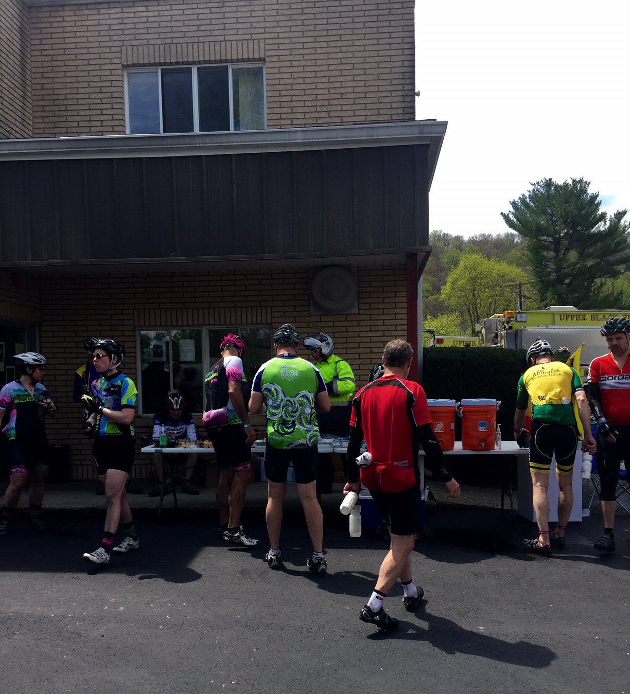 Upper Black Eddy Fire Company hosting the mile 54 aid station. Photo by Mike McHugh