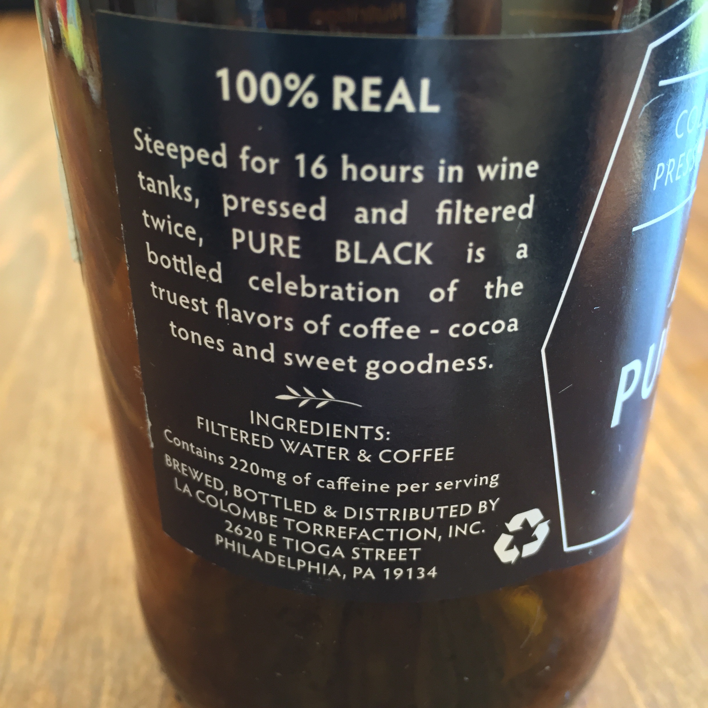 Considering the bottle is strangely 1.5 servings, this bottle contains 330 mg of caffeine total.