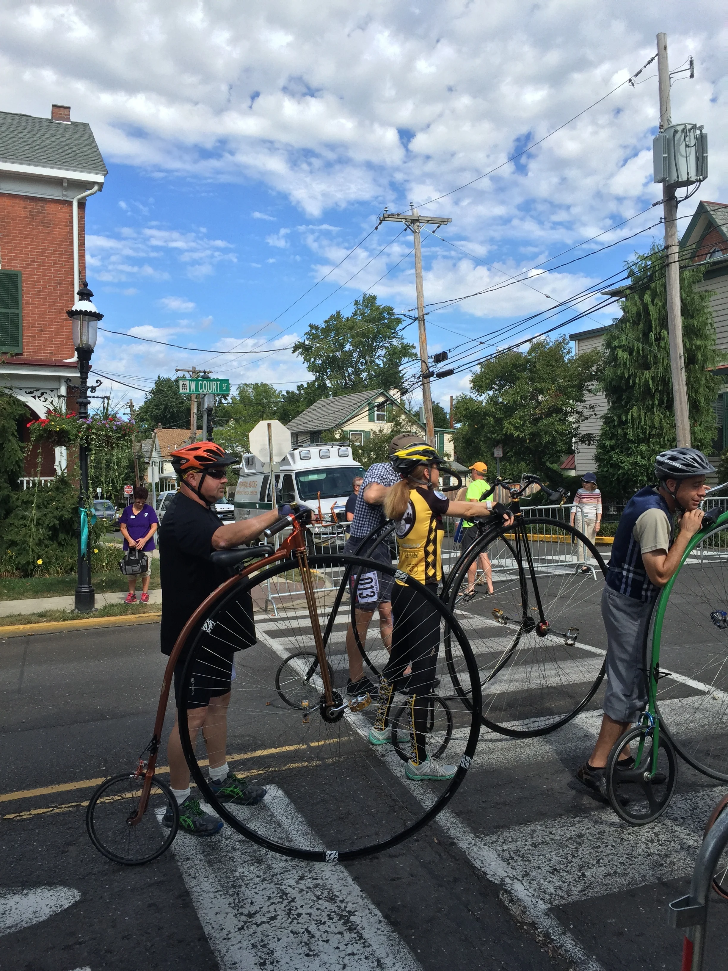 I made sure to include the ambulance in the background for this photo. After all these bikes did inspire the phrase, "Taking a header."