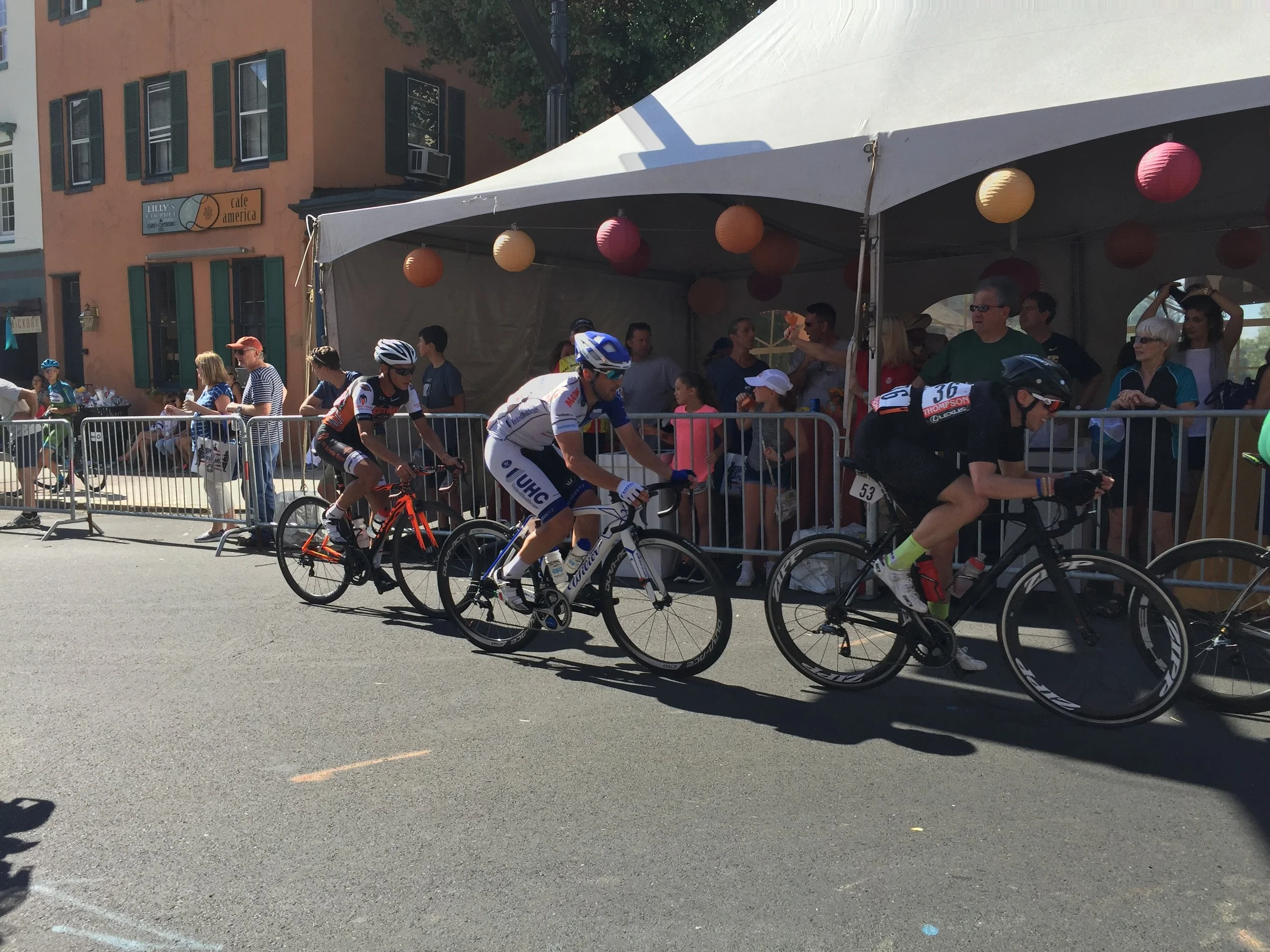 We were specifically cheering for Dennis Ramirez, seen here on the back of the lead group. He found himself in the thick of it all throughout much of the race.