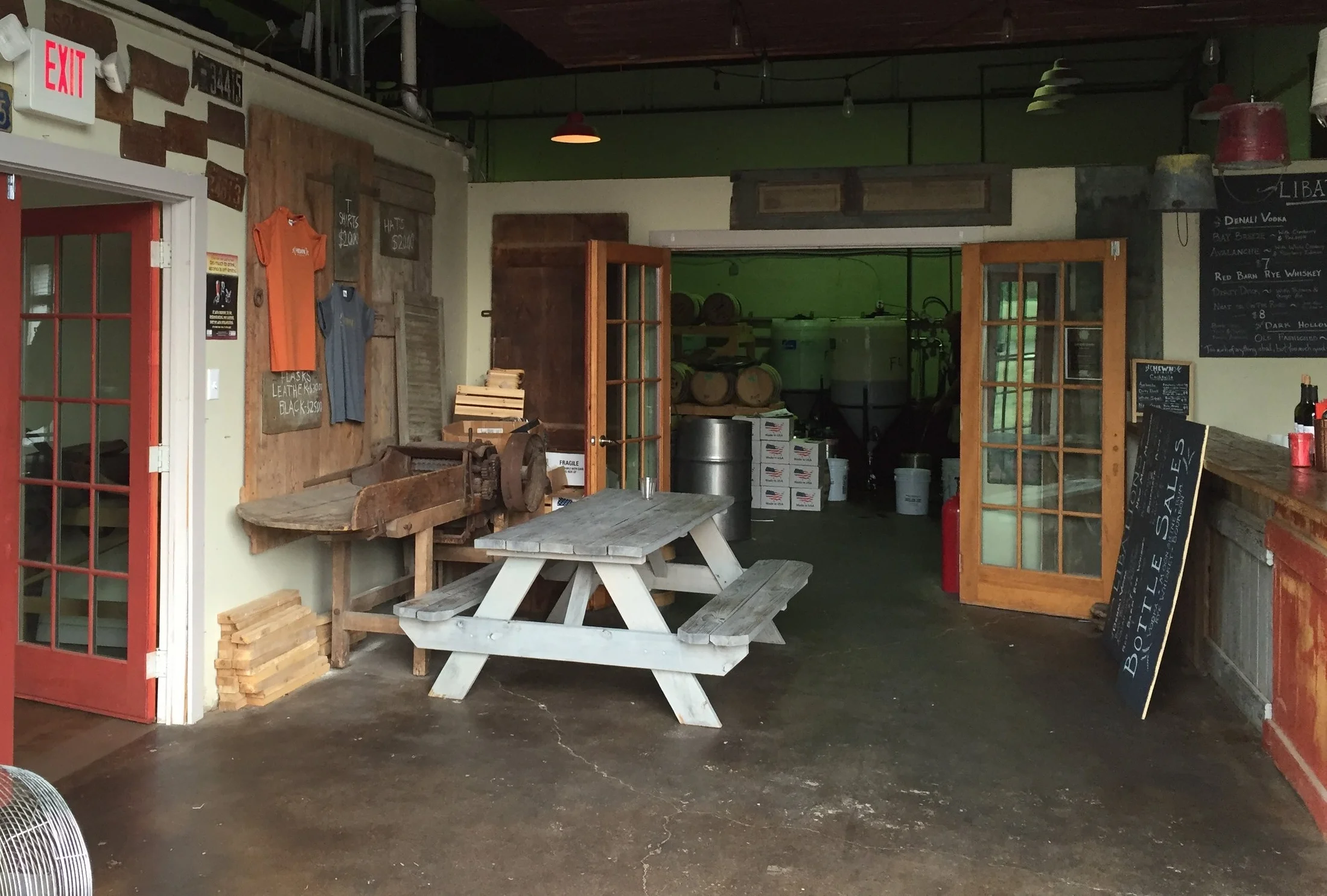 Hewn Spirits is located just across the hallway from Bucks County Brewery.
