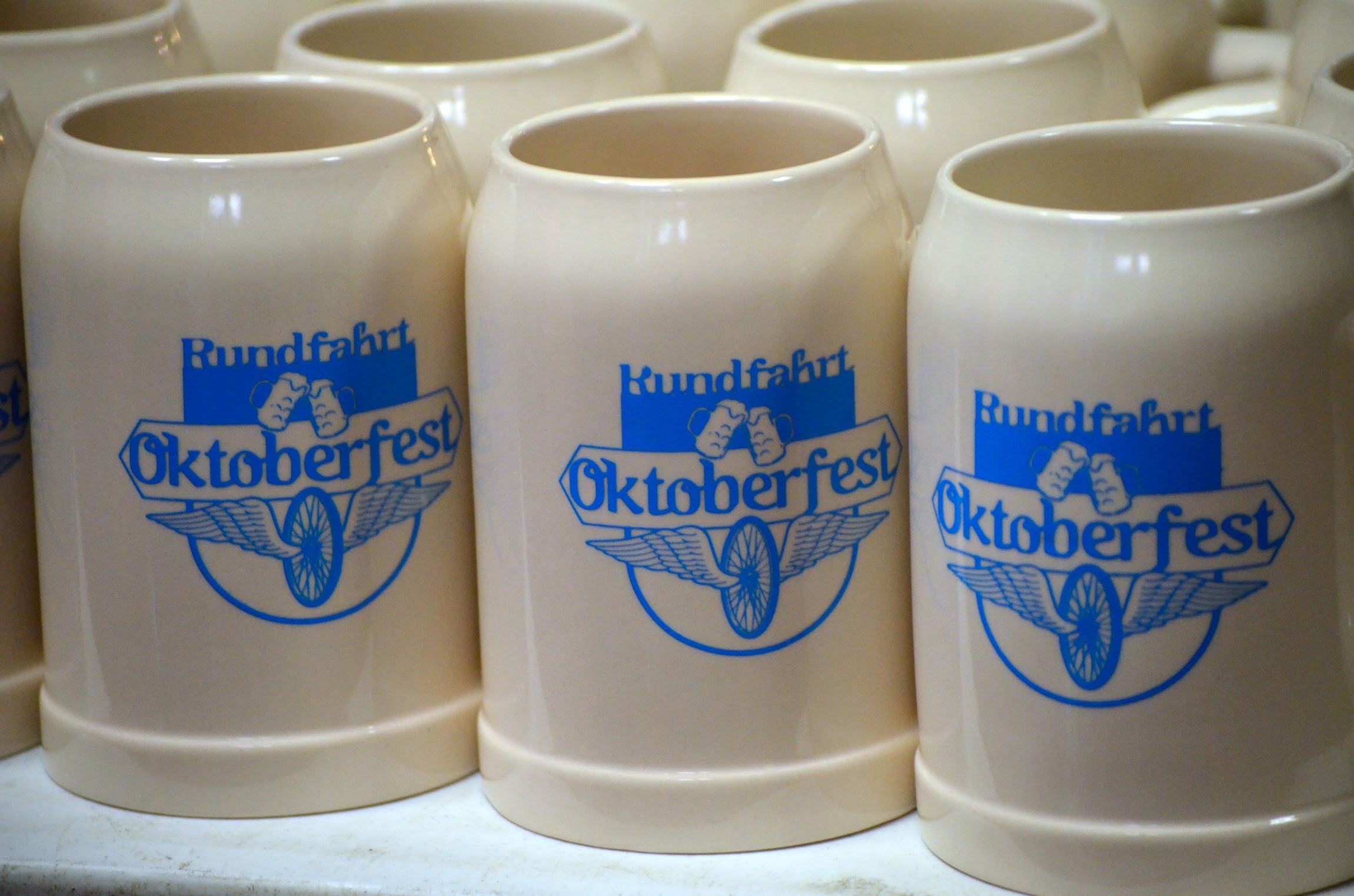 Some of the impressive SWAG from last year's Oktoberfest. Imagine these mugs full of Appalachian Brewing Company beer. Photo courtesy Janine Carroll.