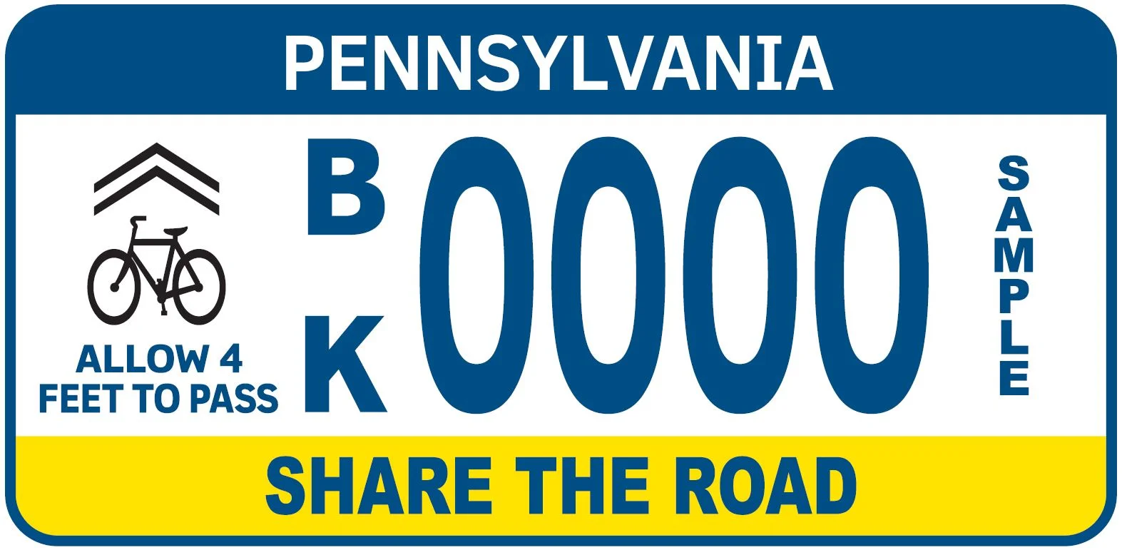 Pennsylvania's Share the Road License plate.