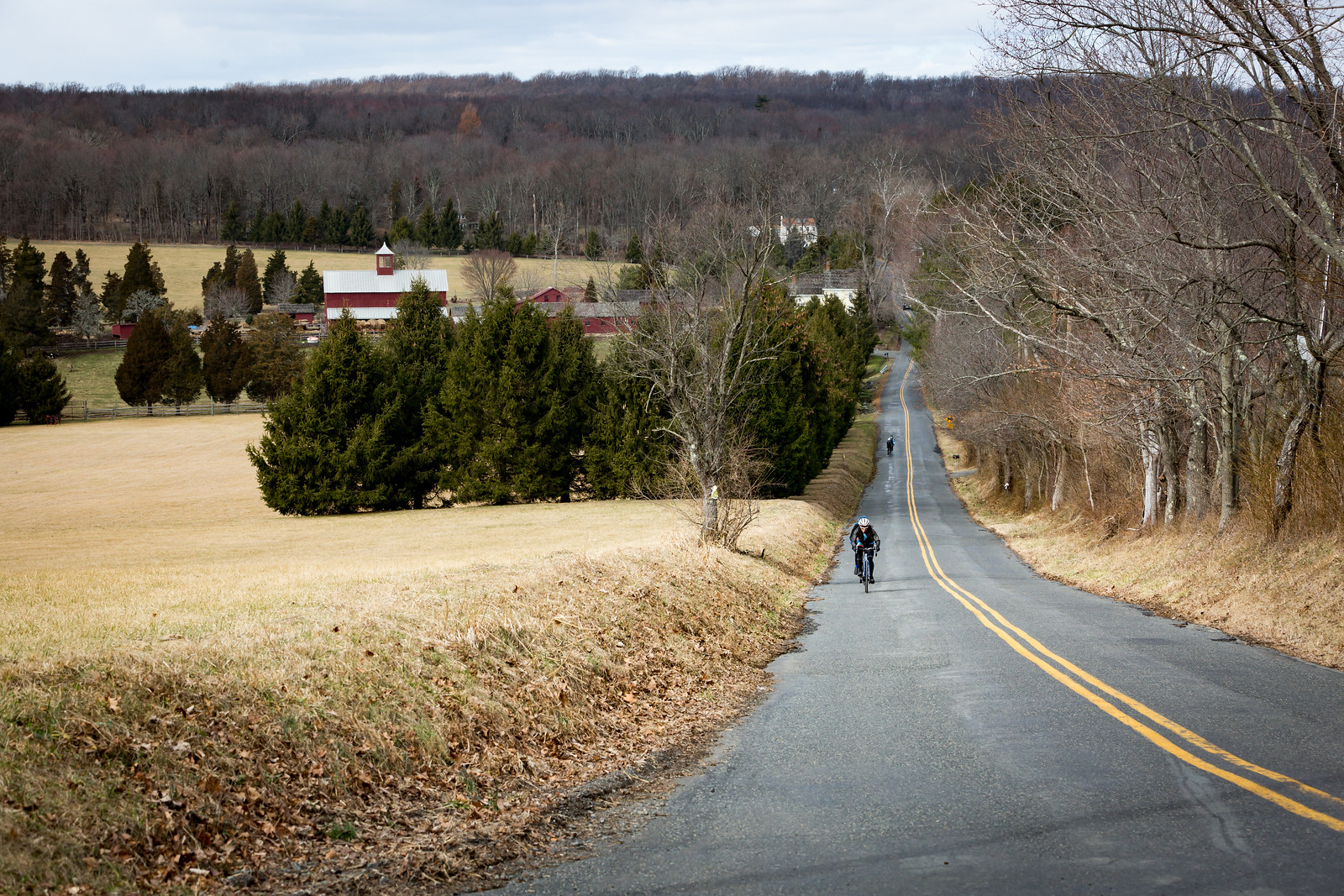 Open space and historic farms are regularly found on quiet country roads for the Sourland Semi-Classic, including one of the final punchy climbs in the final ten miles. Photo courtesy Mike Maney.