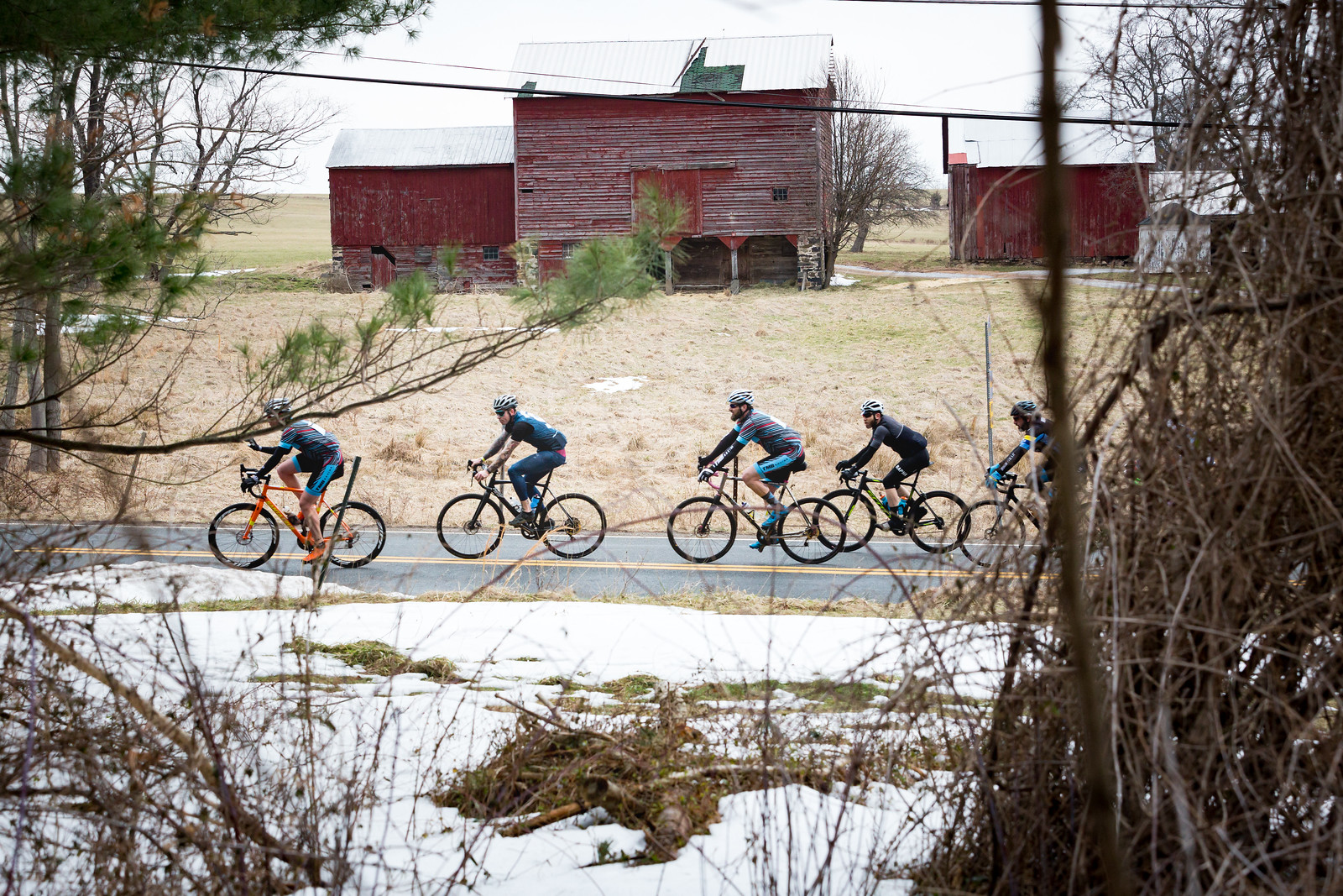 Groups would come together and disperse regularly over the first half of the 2017 Hell of Hunterdon. Photo courtesy Mike Maney.