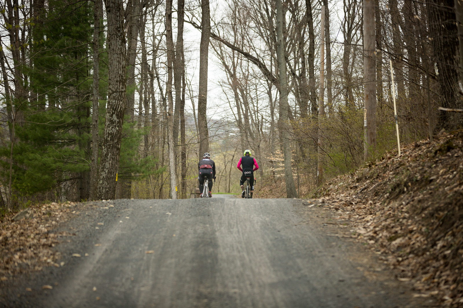 Gravel roads through forests with varied elevation is the brief way to describe the Fools Classic course. Riding with a partner or team makes it even better. Photo courtesy Mike Maney.