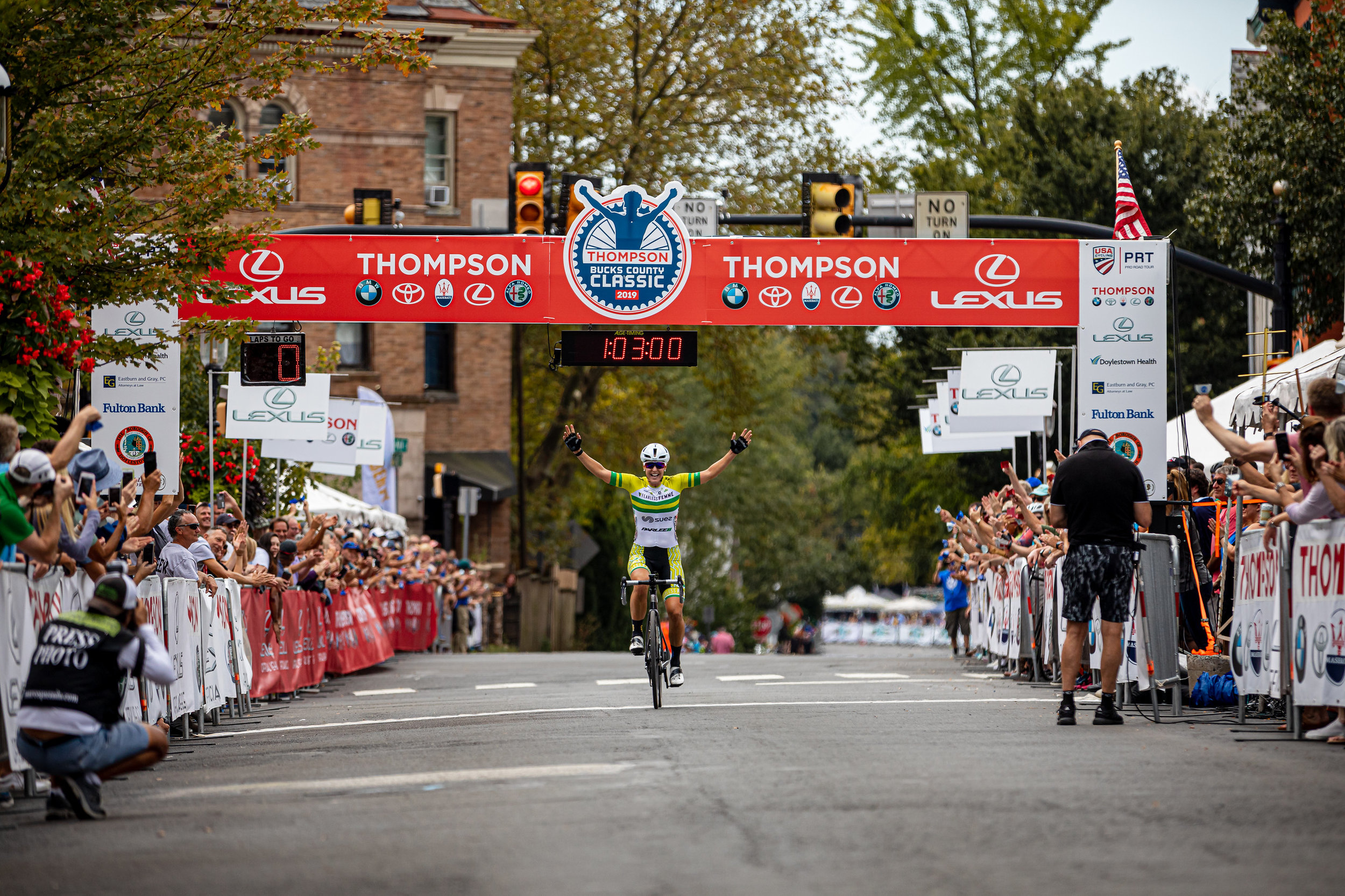 Rebecca Wiasek of Fearless Femme Racing soloed to victory in the Doylestown Health Women’s Classic. Photo courtesy Mike Maney .